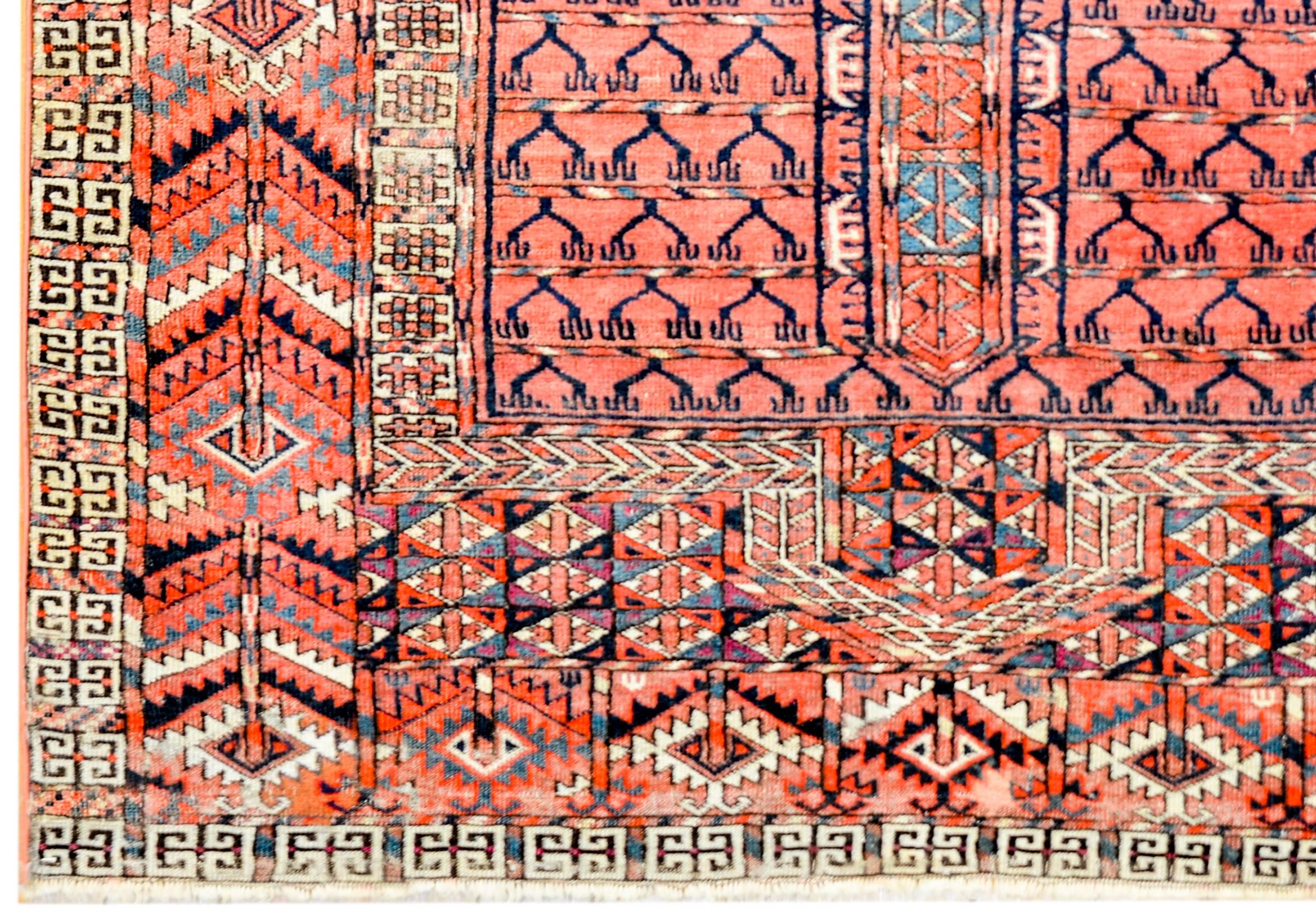 Kilim Wonderful Late 19th Century Turkmen Prayer Rug