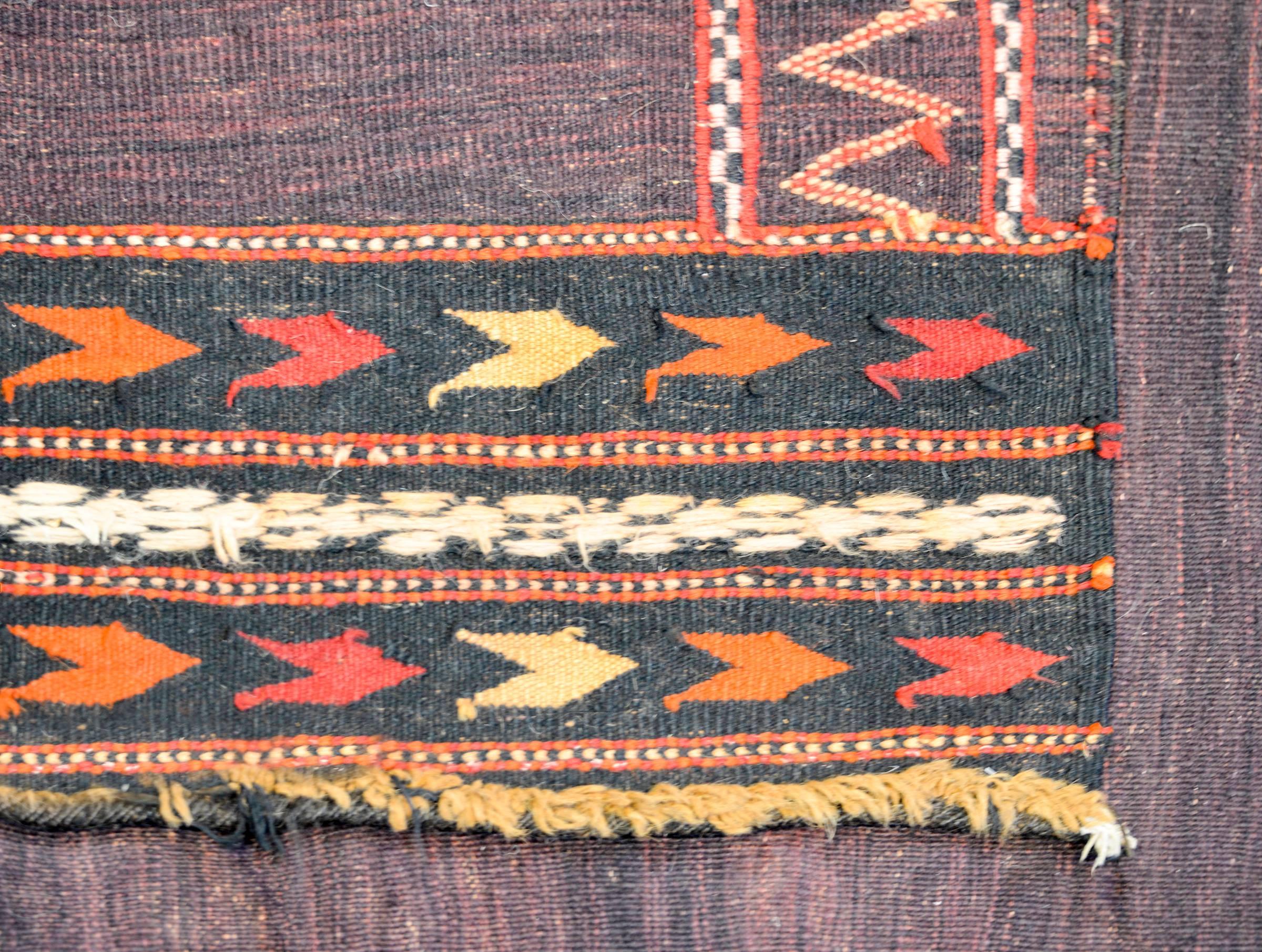 Vegetable Dyed Beautiful Early 20th Century Baluch Sofreh For Sale