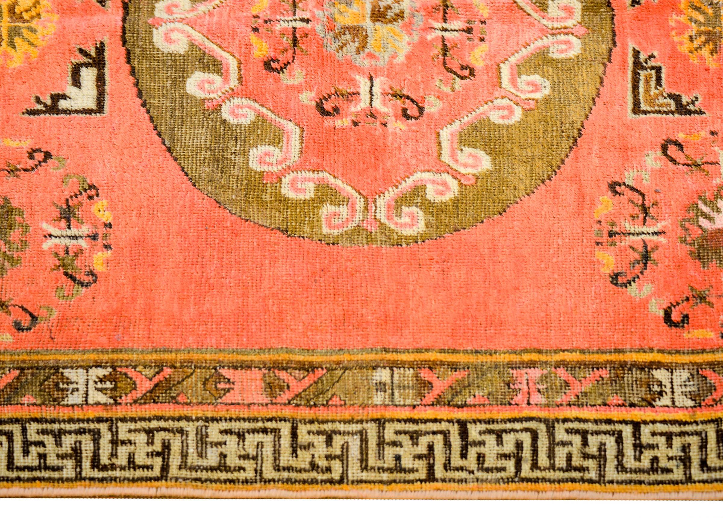 Vegetable Dyed Wonderful Early 20th Century Khotan Rug For Sale