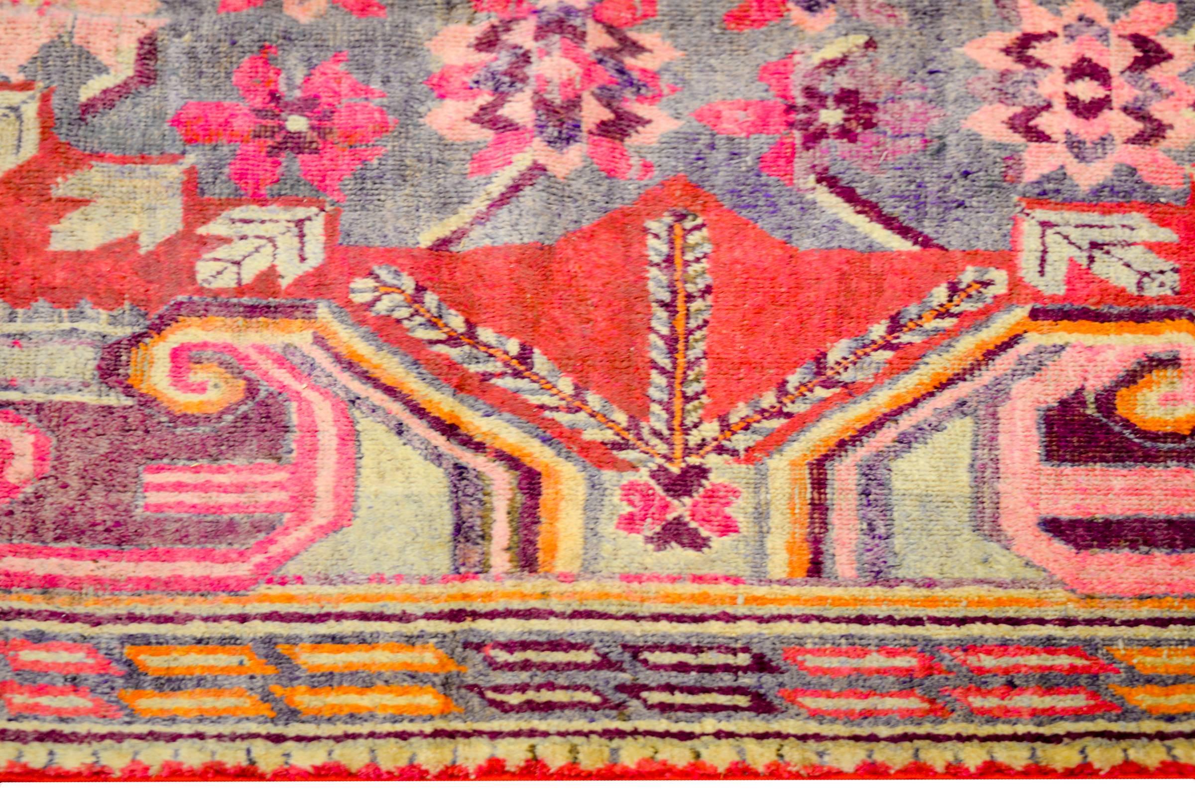 Vegetable Dyed Wonderful Early 20th Century Samarkand Rug