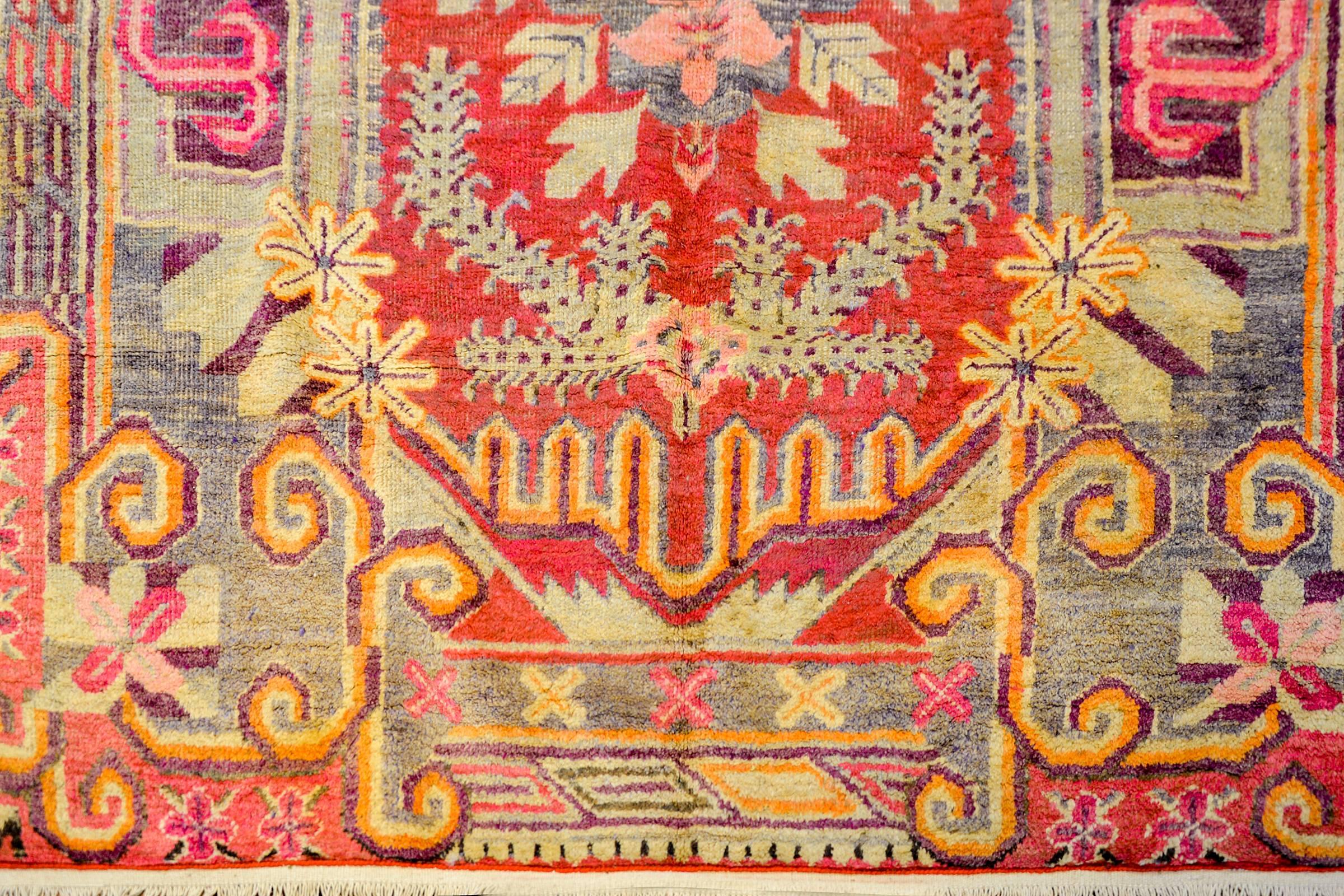 Khotan Wonderful Early 20th Century Samarkand Rug