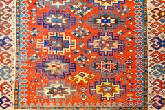 Outstanding Early 20th Century Lambalo, Caucasus Kazak Rug