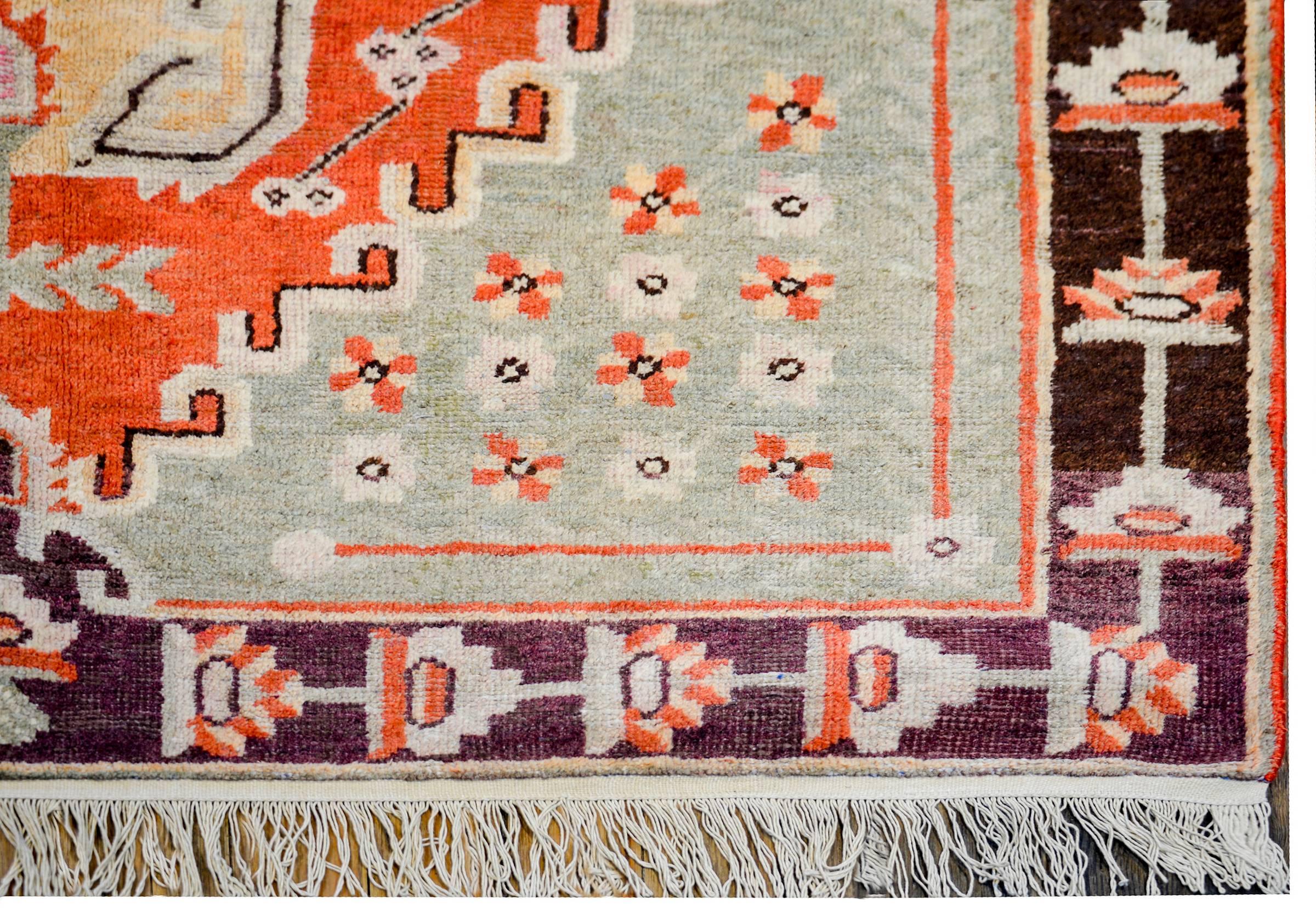 Vegetable Dyed Excellent Early 20th Century Samarkand Rug