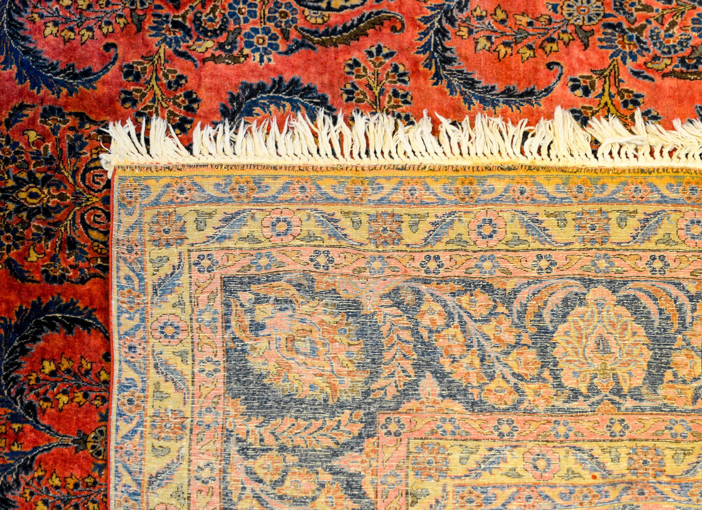 Vegetable Dyed Outstanding Early 20th Century Kashan Rug