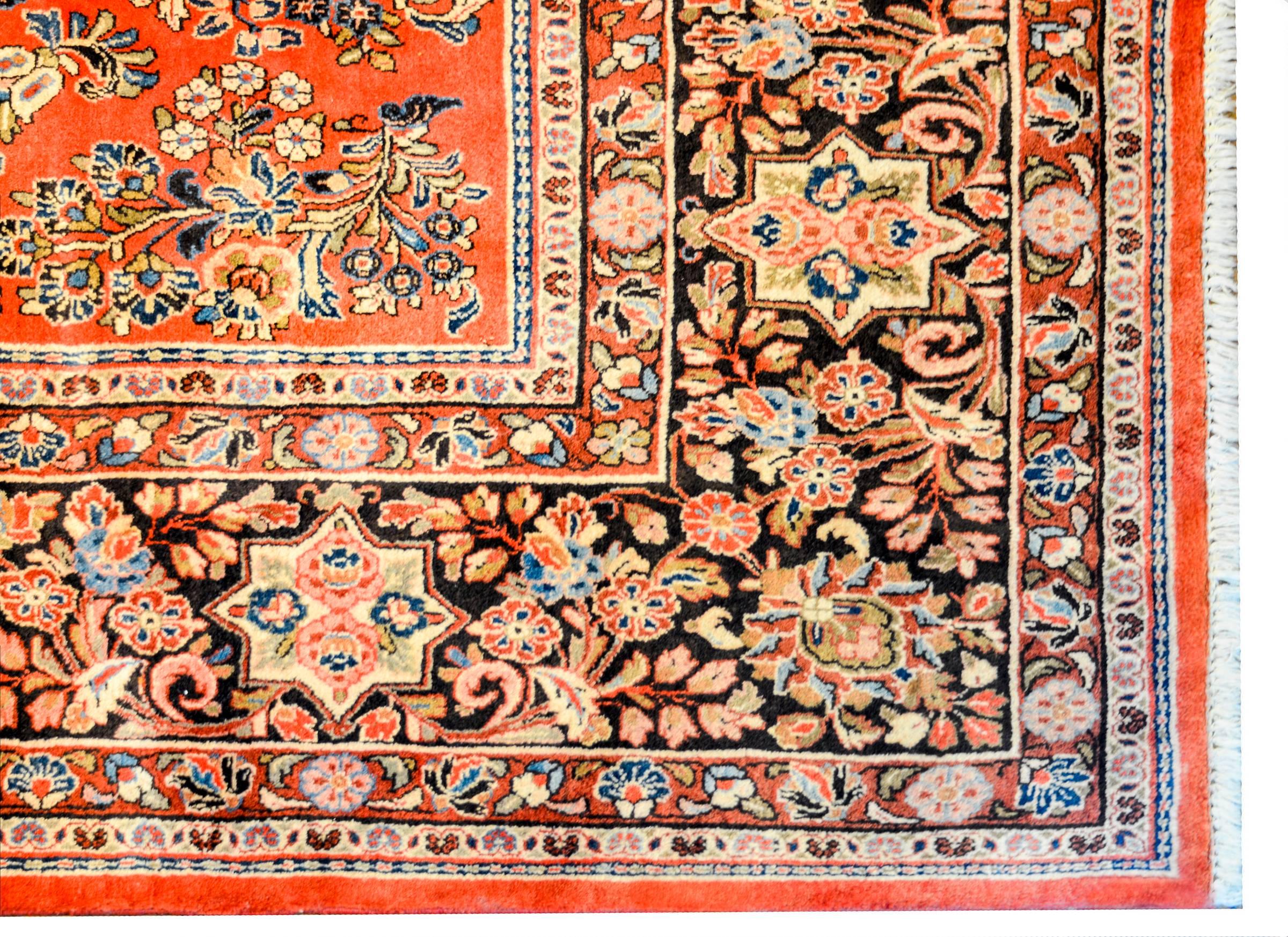 Vegetable Dyed Wonderful Early 20th Century Sarouk Rug For Sale