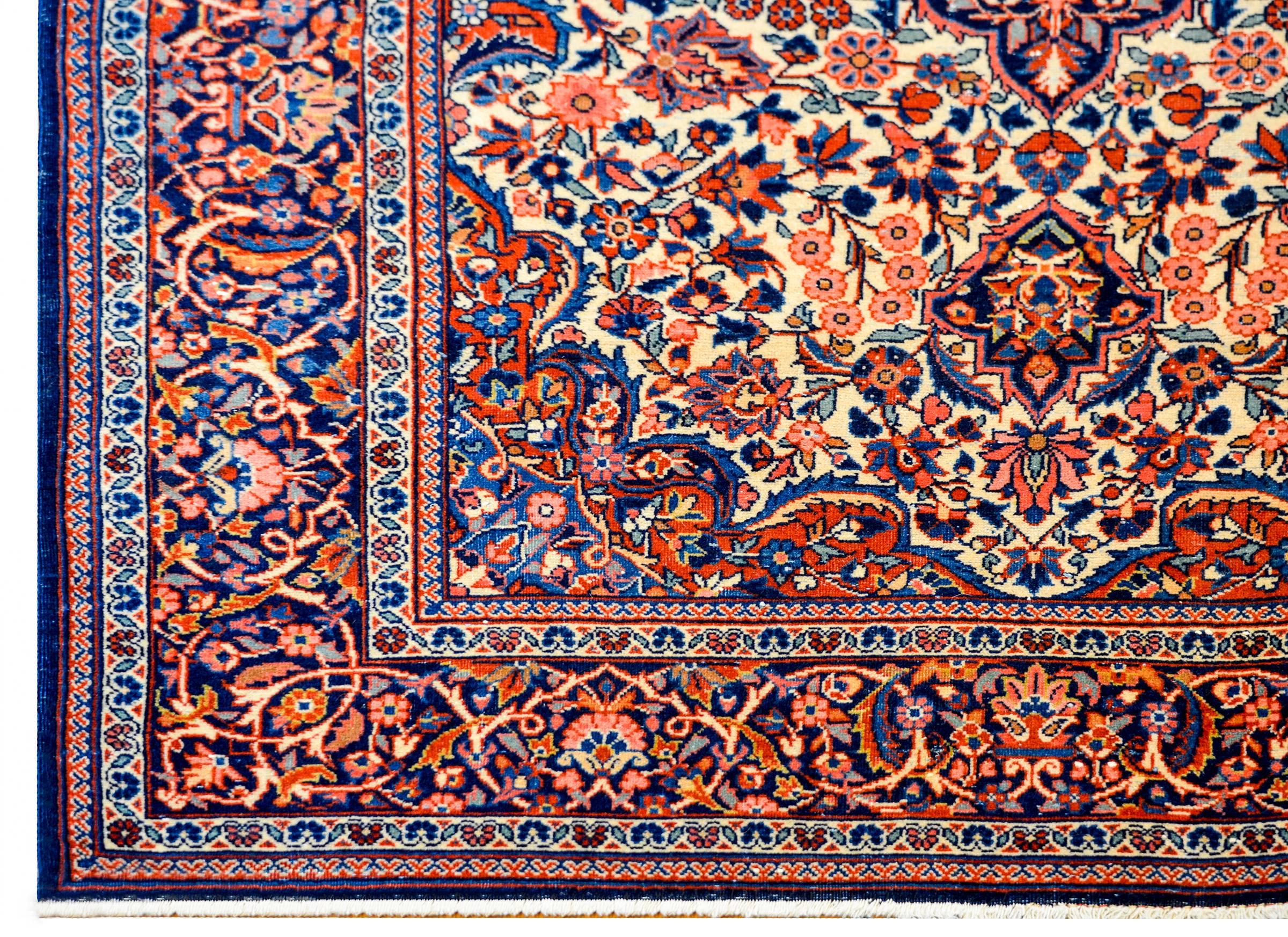Vegetable Dyed Exceptional Early 20th Century Kashan Rug For Sale