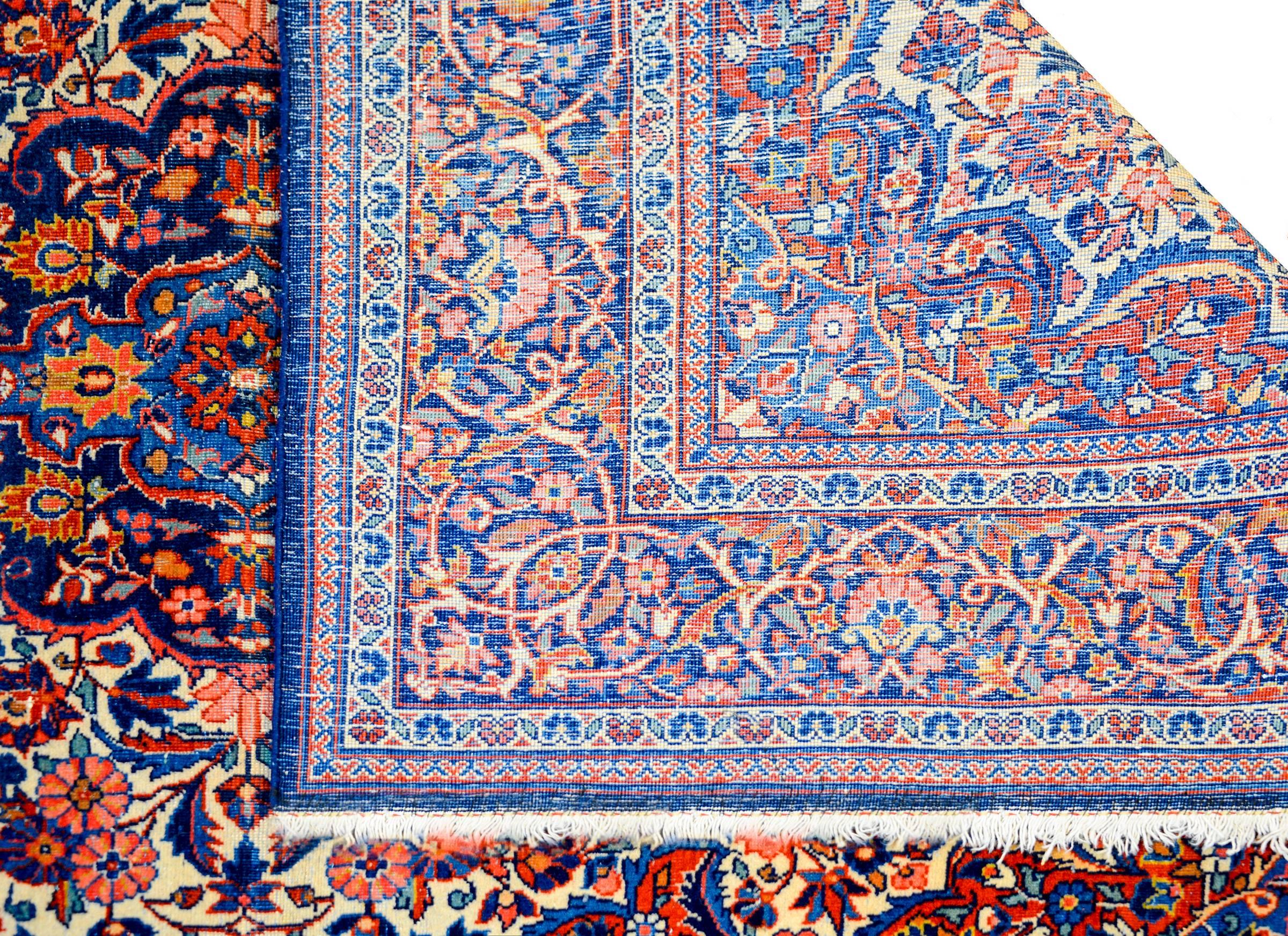Wool Exceptional Early 20th Century Kashan Rug For Sale