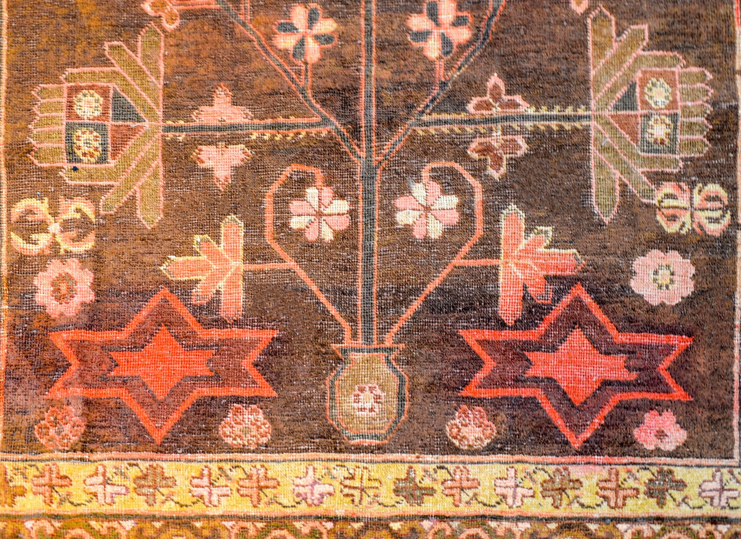 Vegetable Dyed Unusual Early 20th Century Khotan Rug For Sale