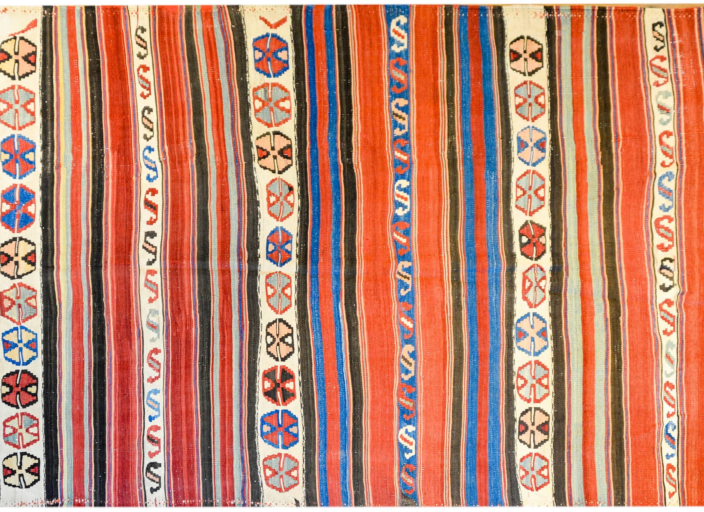 Vegetable Dyed Outstanding Early 20th Century Zarand Kilim