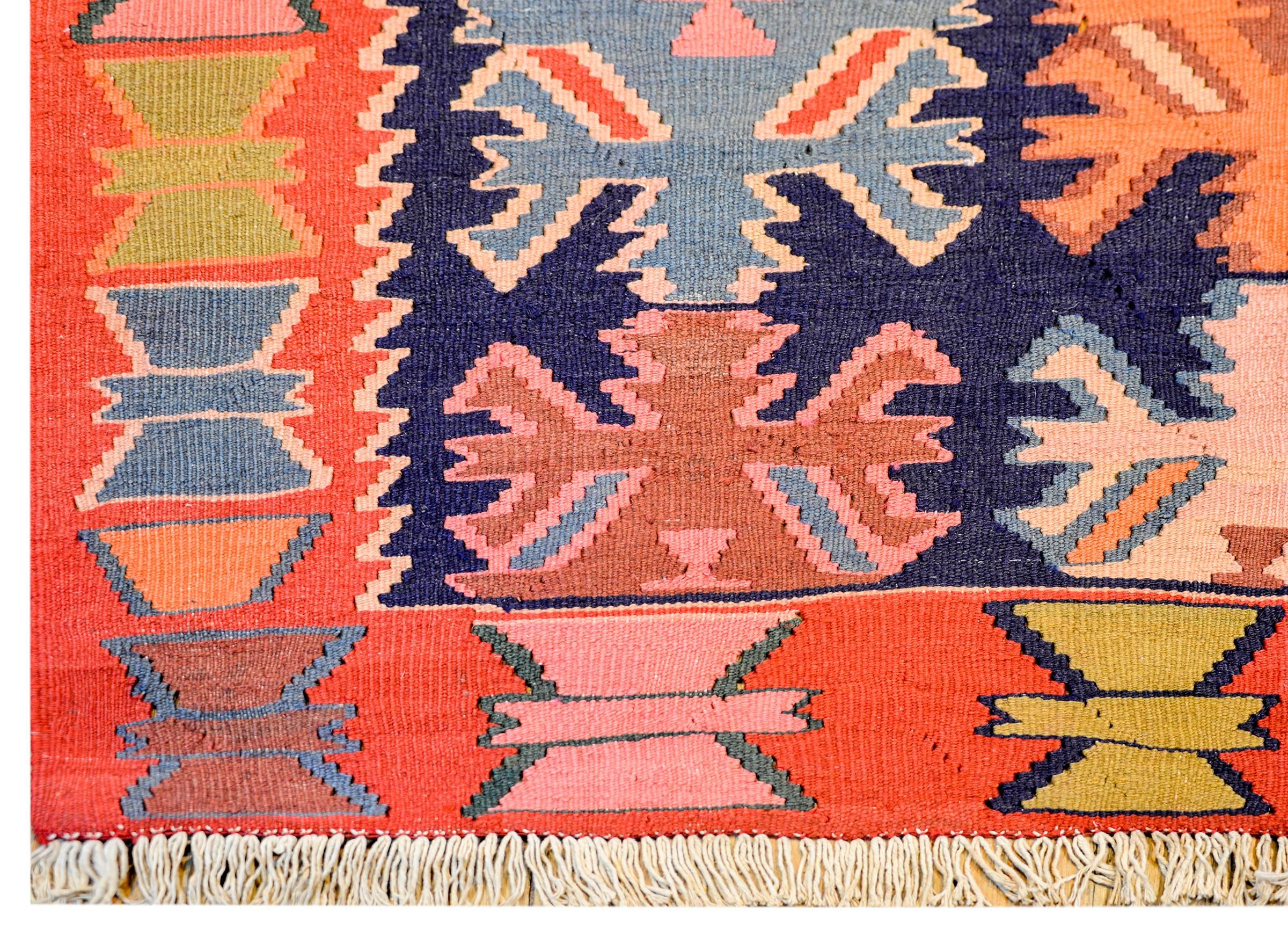 Vegetable Dyed Large Early 20th Century Ersin Kilim Runner For Sale