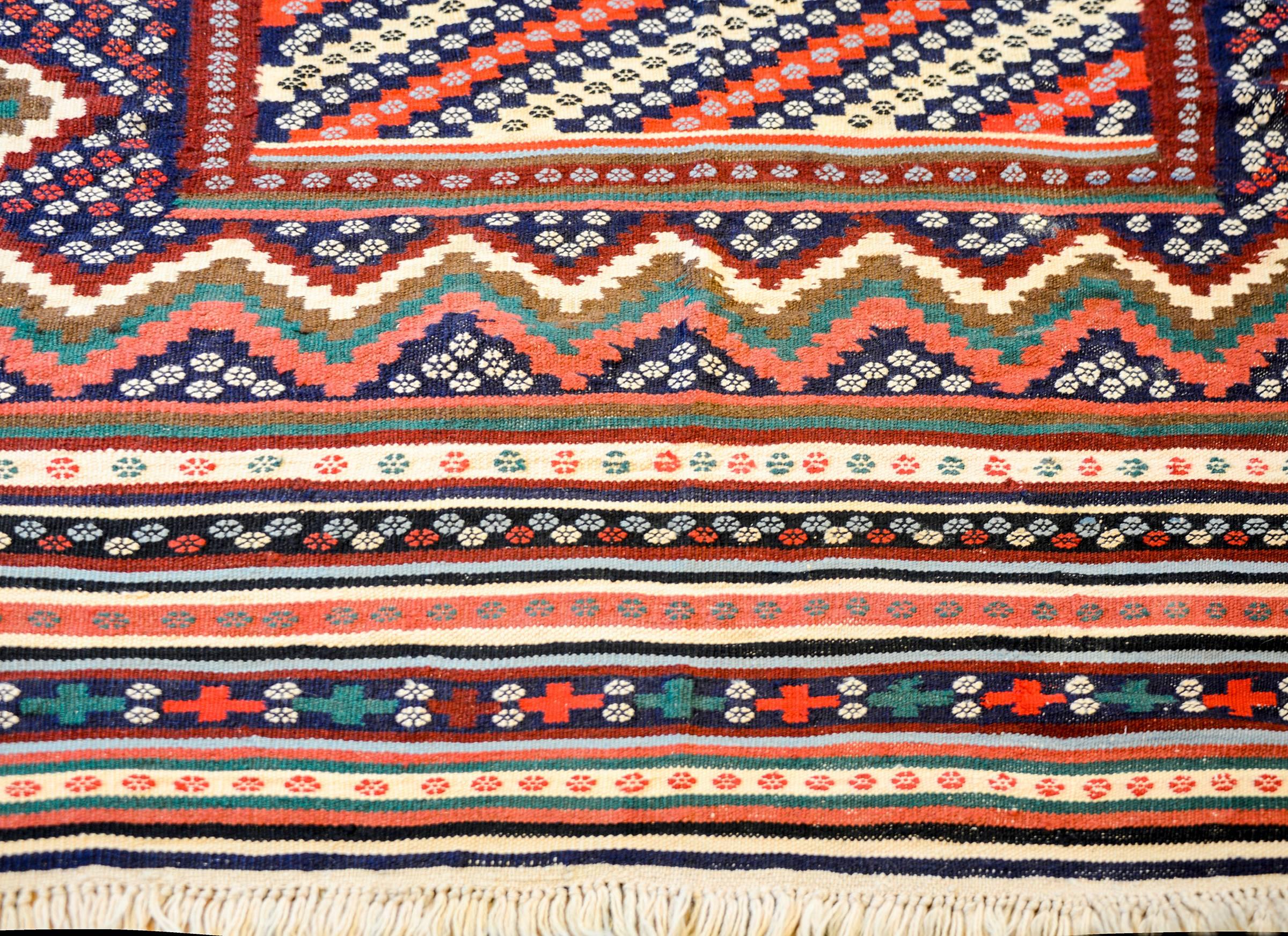 Wool Late 20th Century Turkmen Kilim