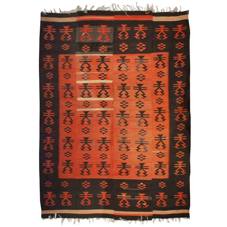 Early 20th Century Pirot Kilim Rug For Sale