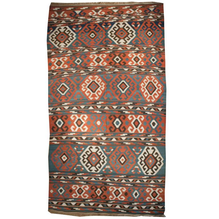 19th Century Shirvan Kilim For Sale