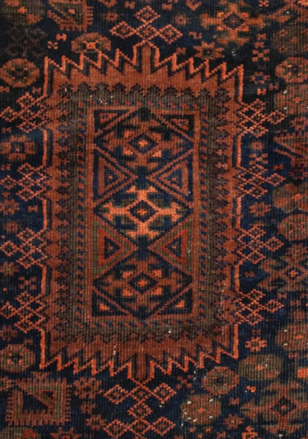 Vegetable Dyed Early 20th Century Baluch Rug
