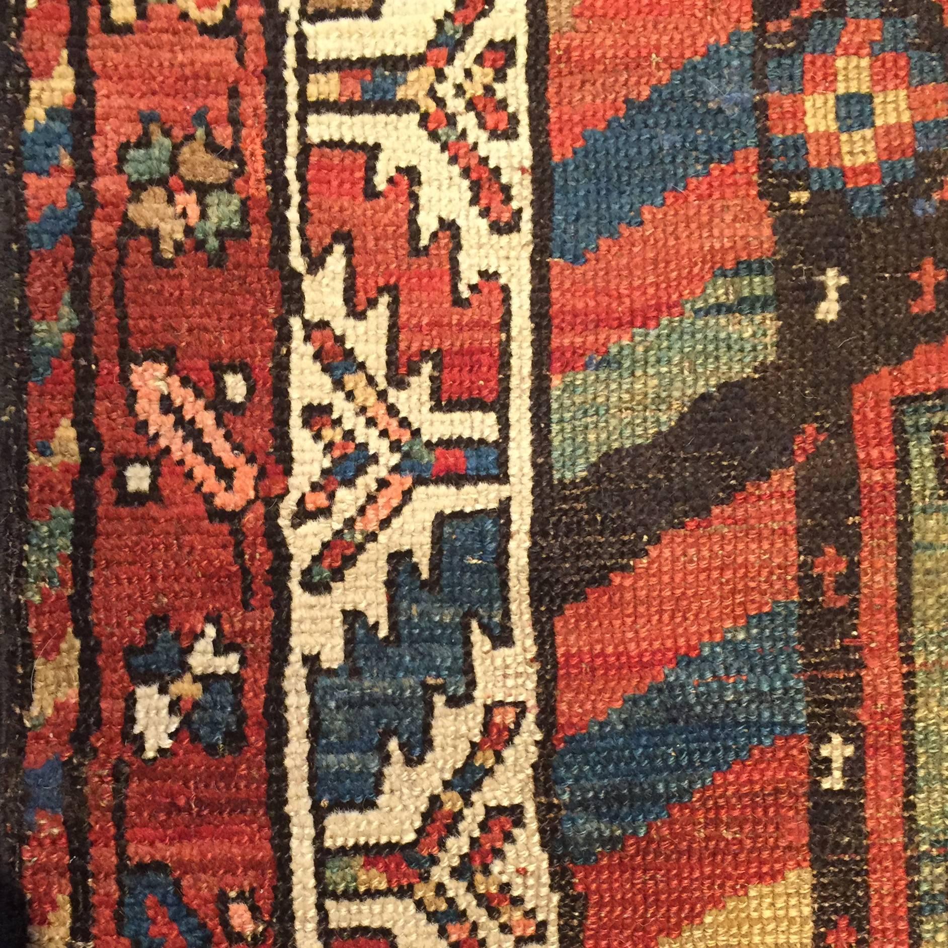 Vegetable Dyed 19th Century Azeri Runner For Sale