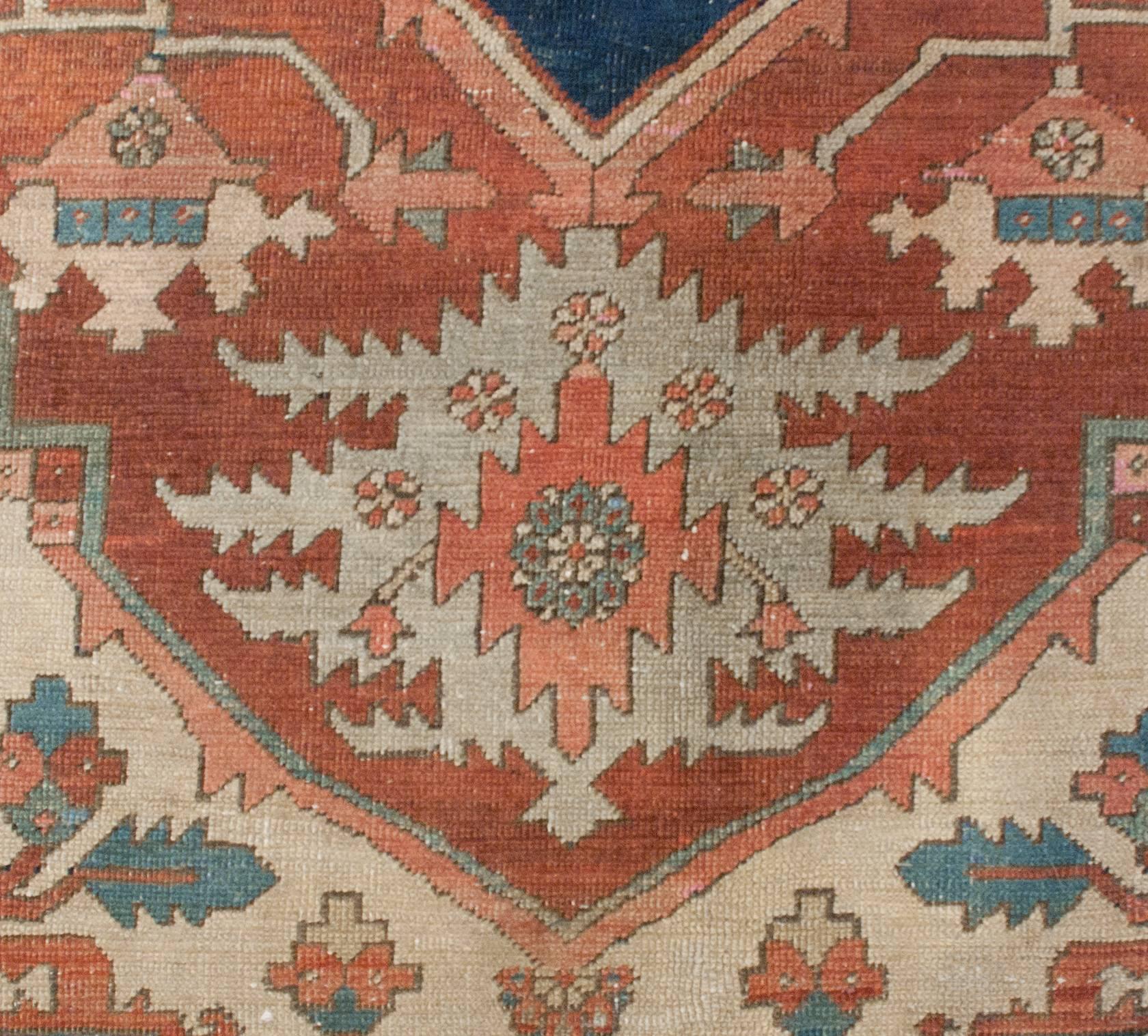 Vegetable Dyed 19th Century Serapi Rug For Sale