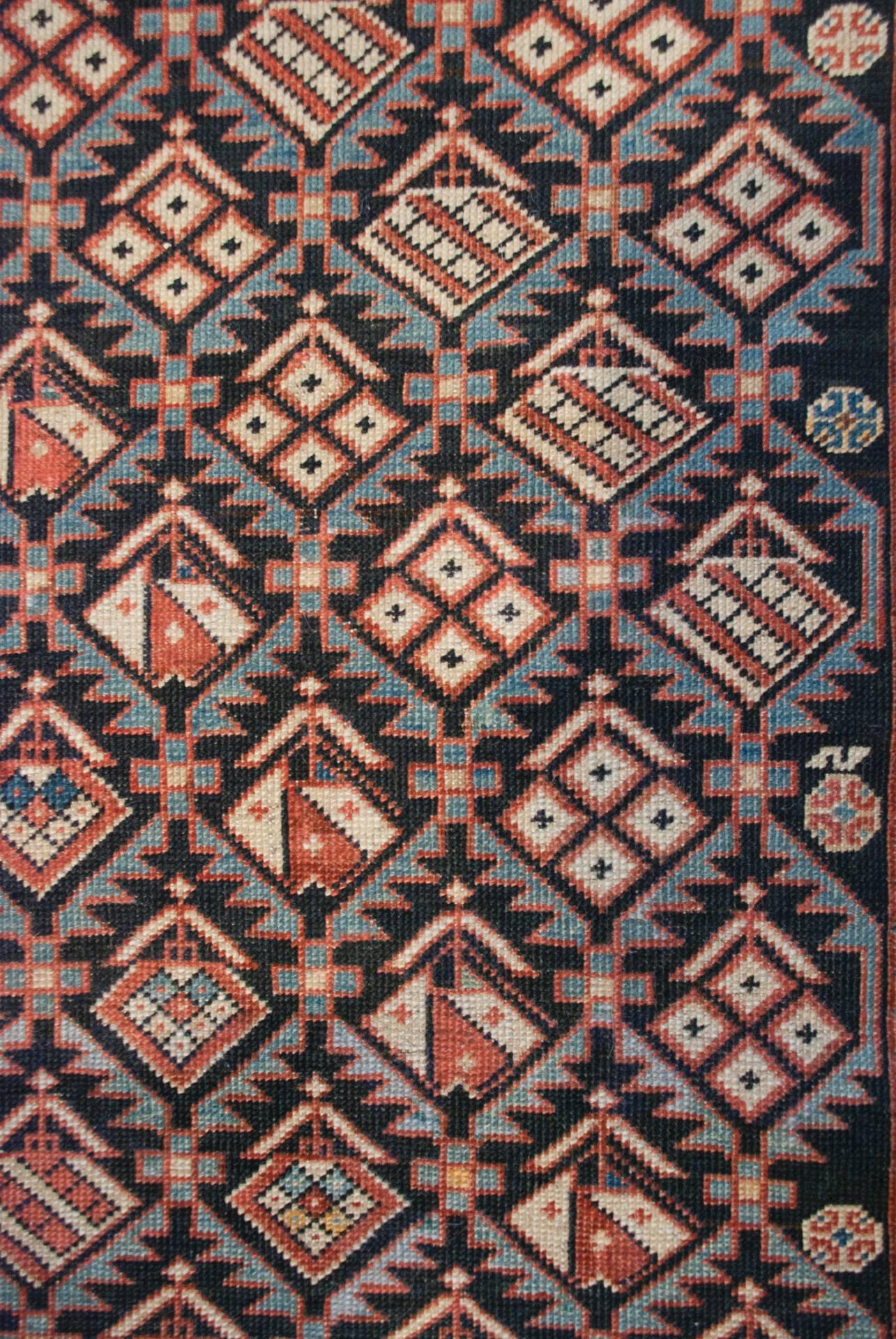 Vegetable Dyed 19th Century Shriven Rug For Sale