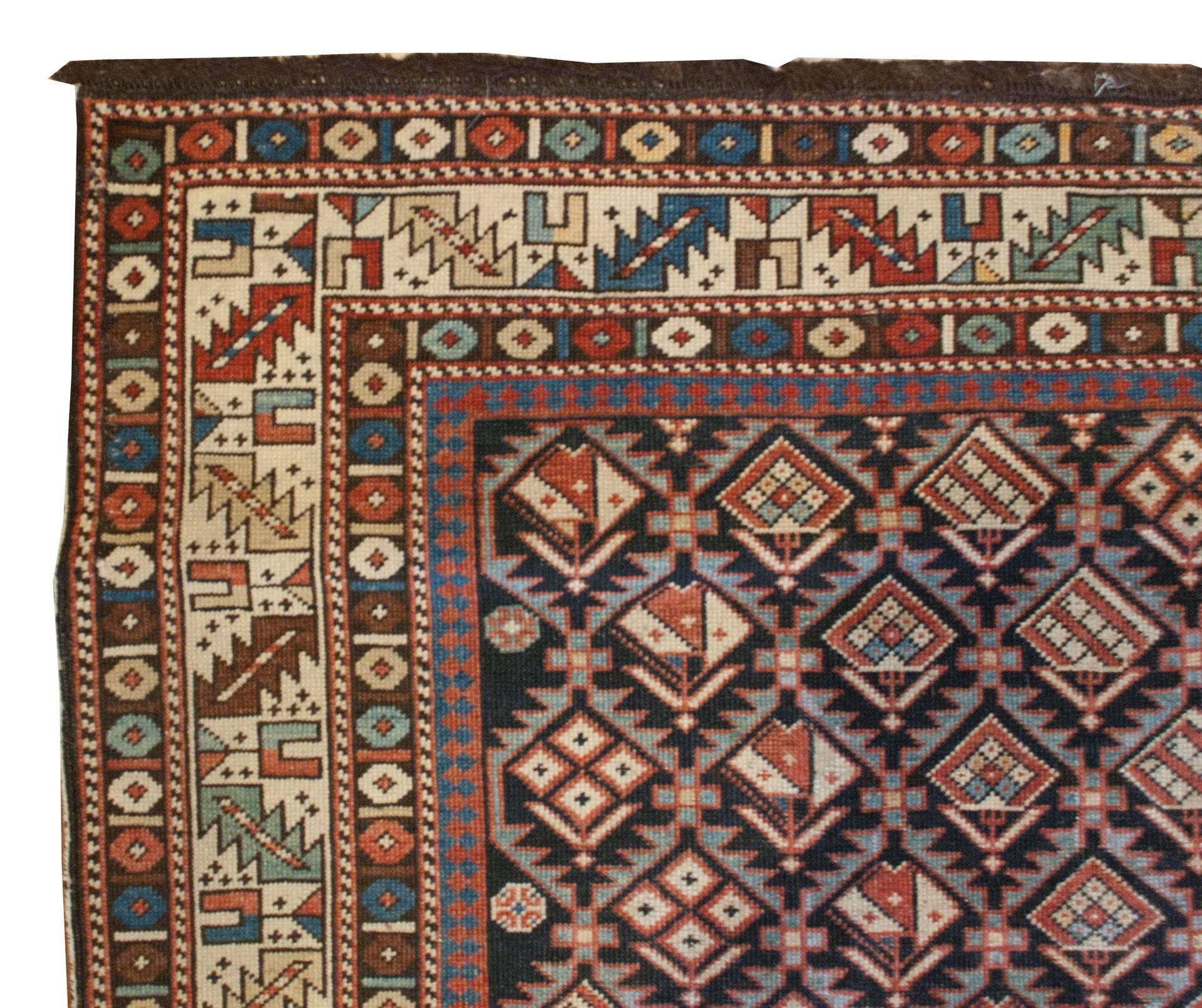 19th Century Shriven Rug In Good Condition For Sale In Chicago, IL