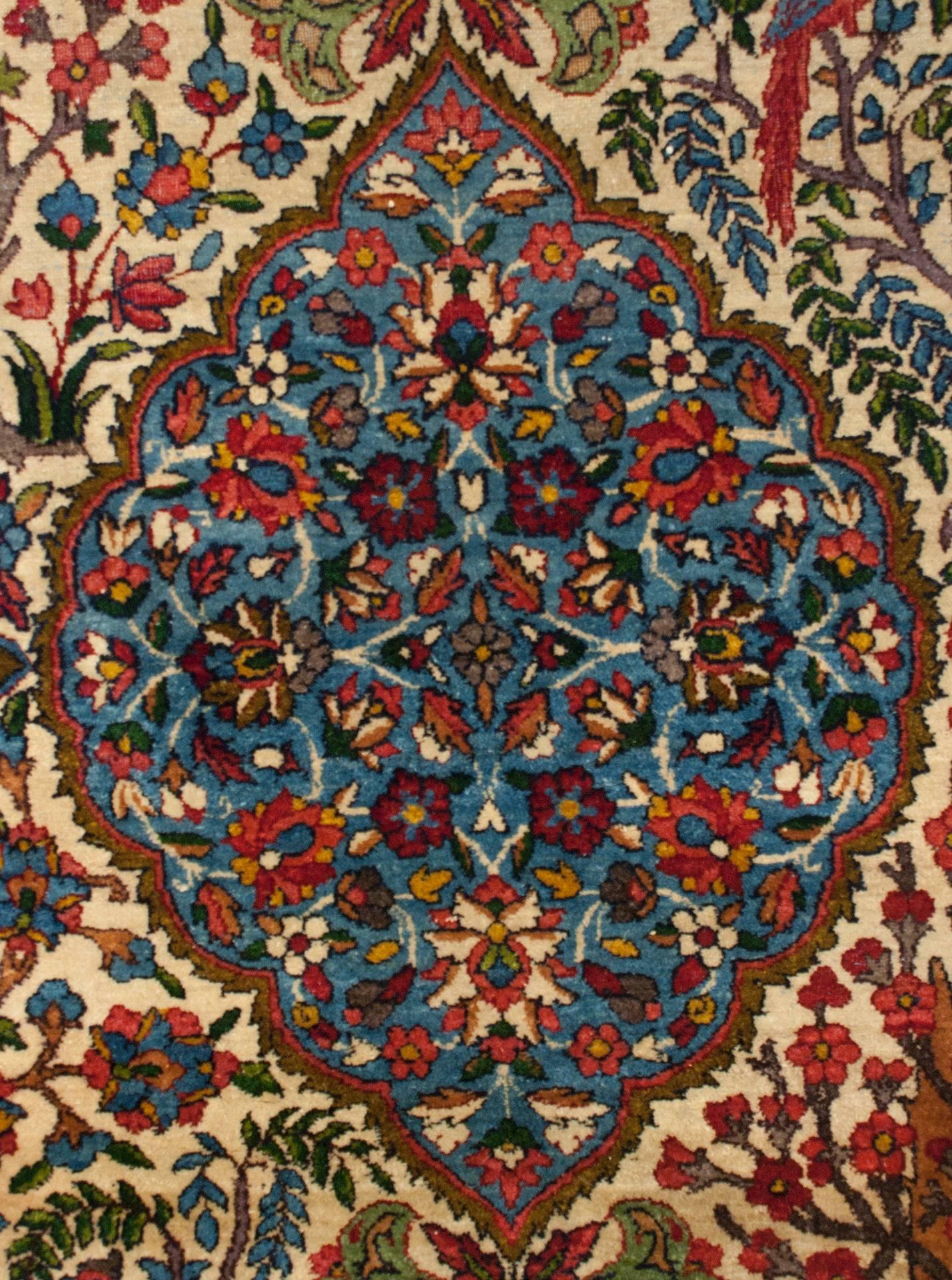 Vegetable Dyed 19th Century Yazd Rug For Sale