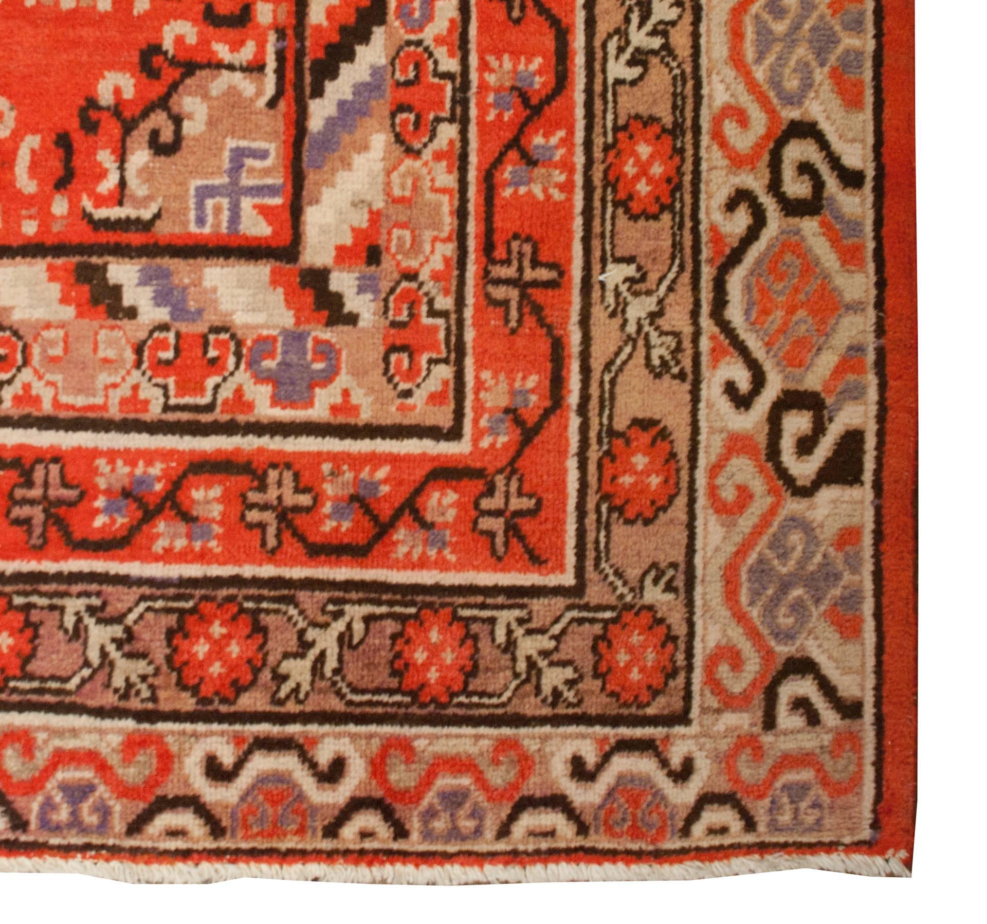 East Turkestani Early 20th Century Khotan Rug For Sale