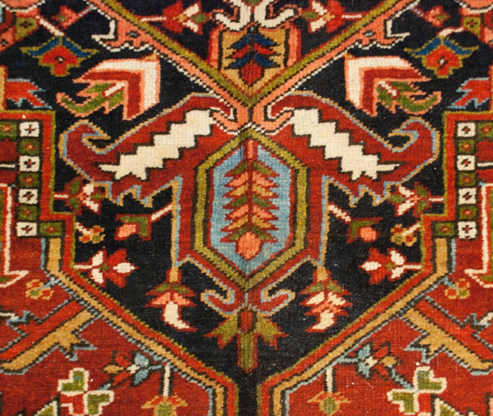 Vegetable Dyed Early 20th Century Heriz Rug For Sale