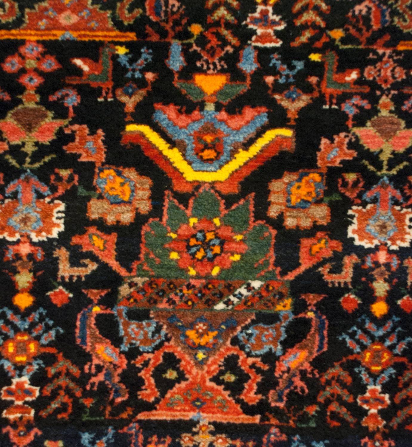 Vegetable Dyed Early 20th Century Bakhtiari Rug