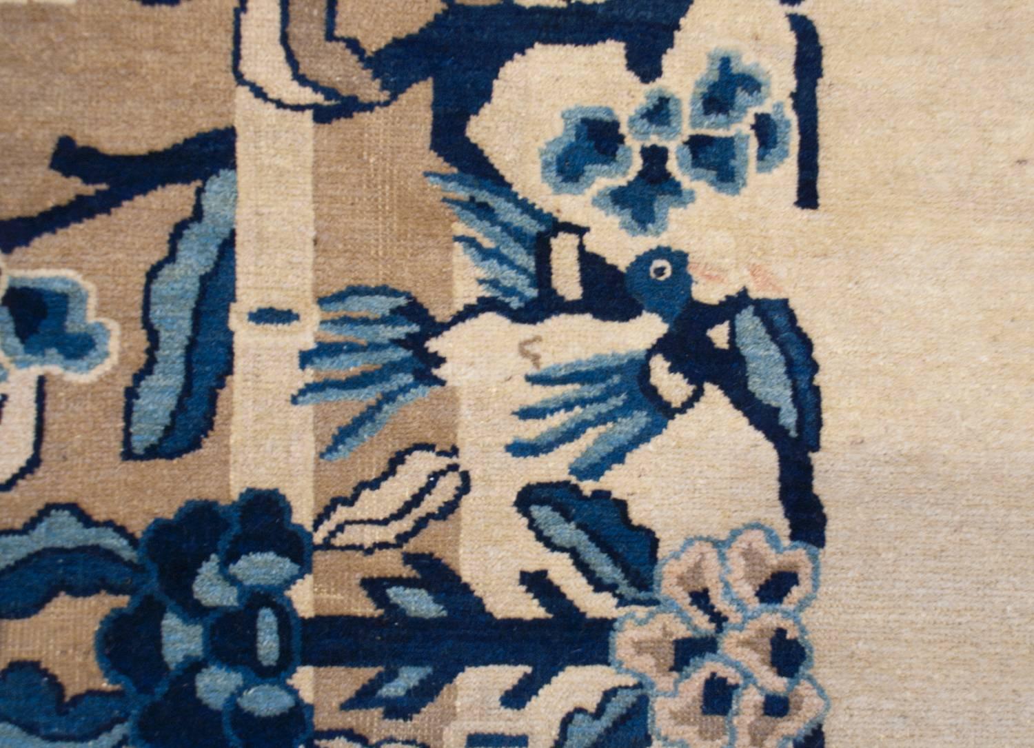 Alfombra china de Pekín del siglo XIX Teñido con vegetales en venta