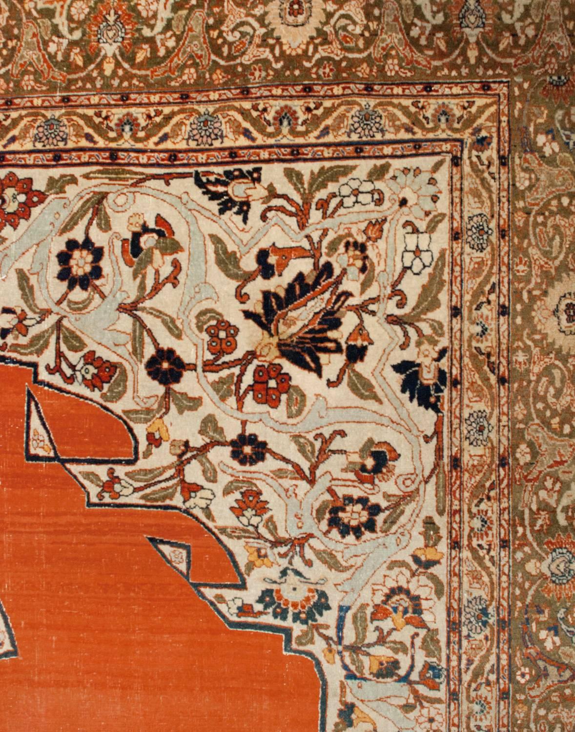 Haji Jalili Tabriz-Teppich, Meisterwerk des 19. Jahrhunderts (Spätes 19. Jahrhundert) im Angebot