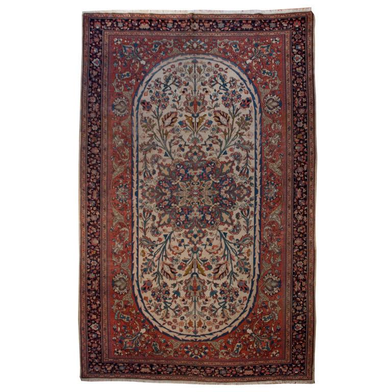 19th Century Saruk Farahan Carpet For Sale