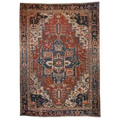 Antique Early 20th Century Heriz Carpet