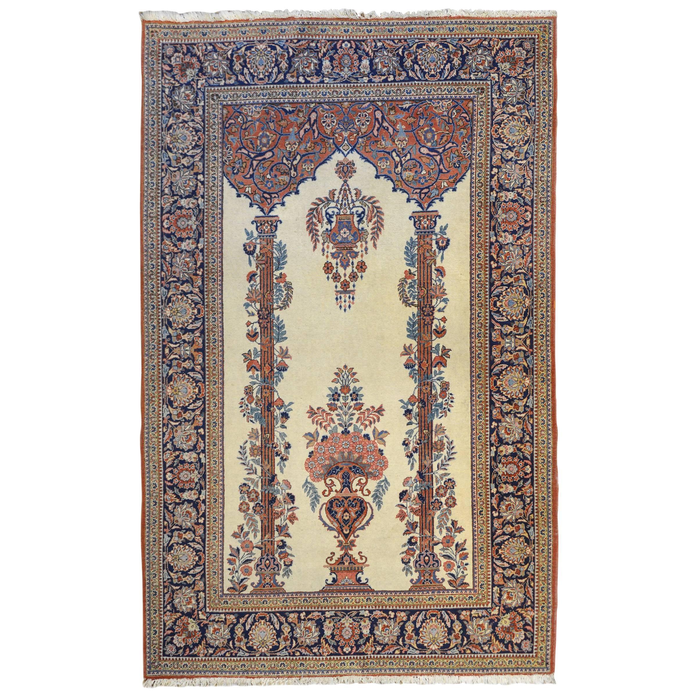 Magnifique tapis de Kashan du début du XXe siècle