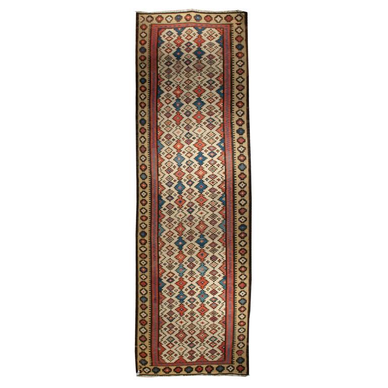 19th Century Saveh Kilim Carpet Runner