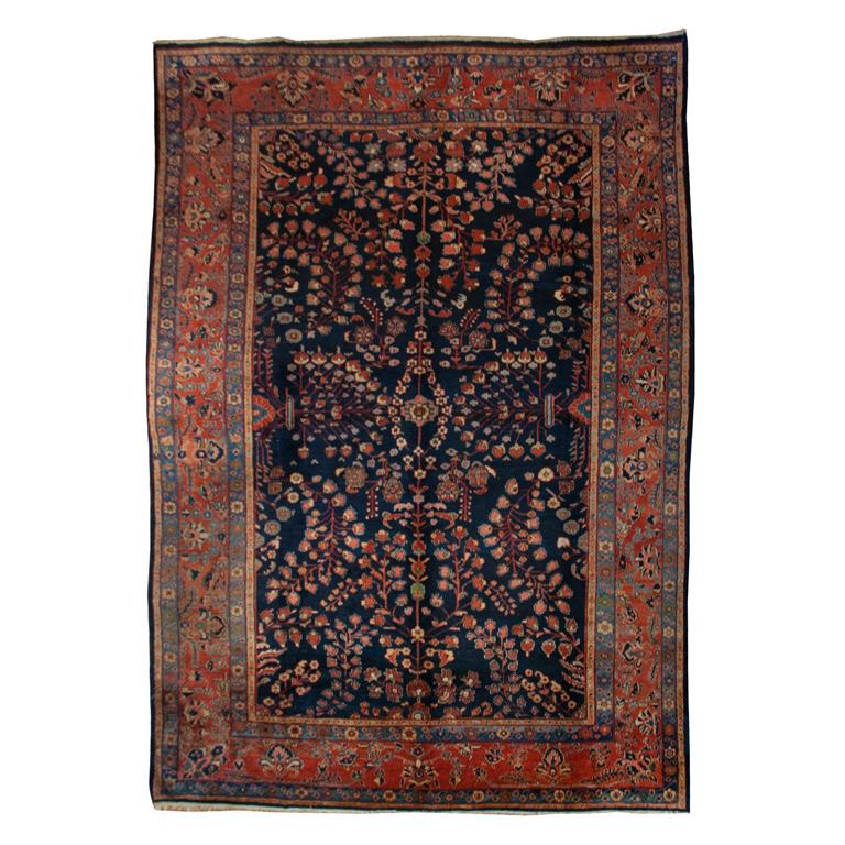 Early 20th Century Saruk Mahajan Carpet For Sale
