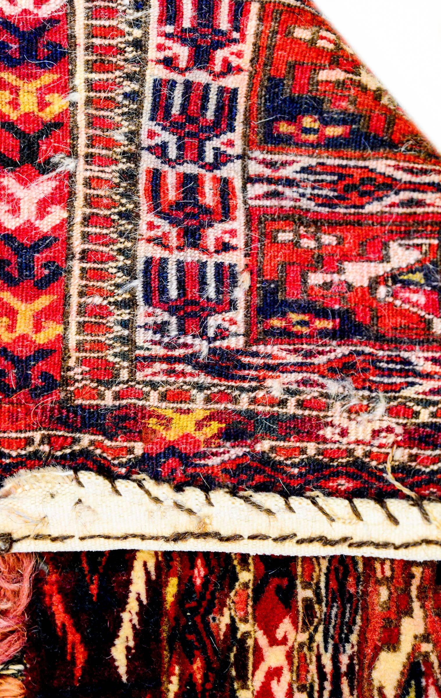 Wool Early 20th Century Turkmen Facerug For Sale