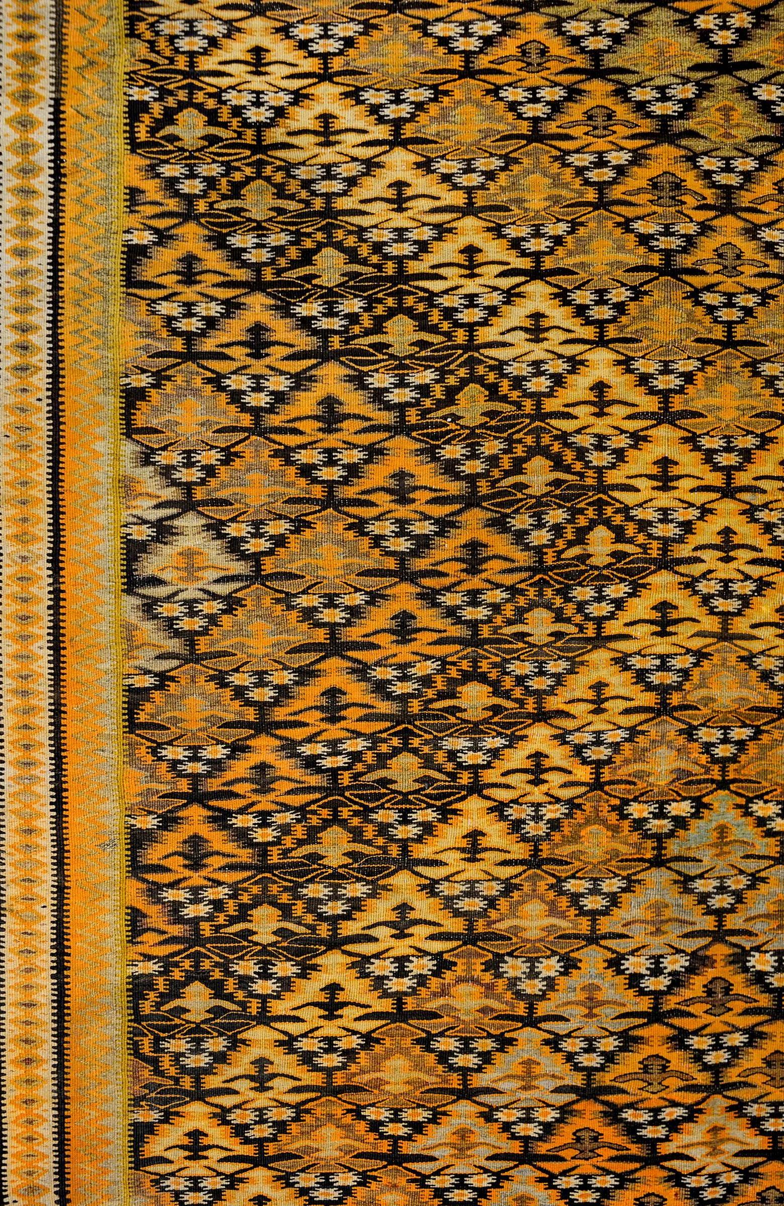 Persian Mid-20th Century Qazvin Kilim Rug For Sale