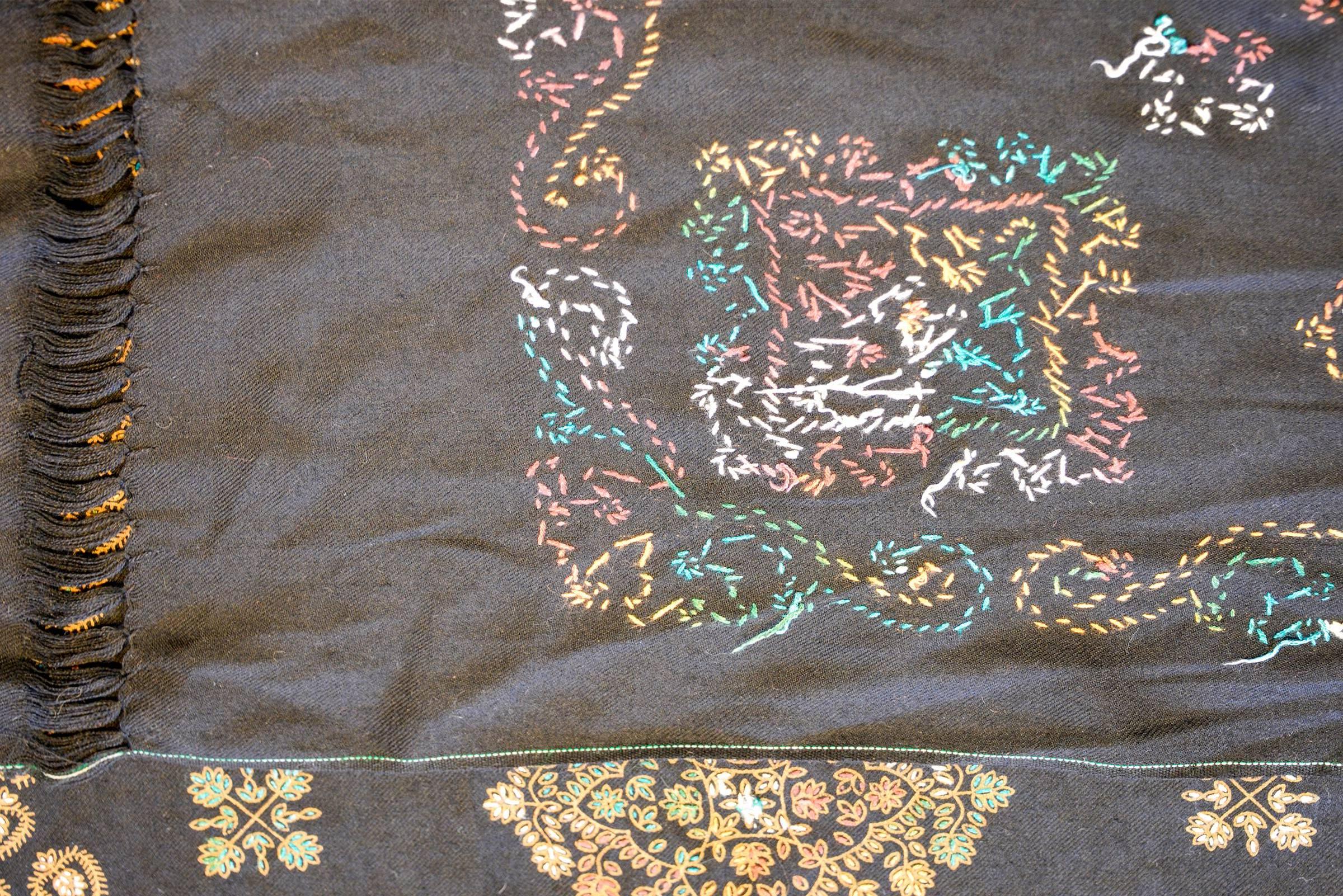 Cotton Skillfully Embroidered Late 20th Century Indian Suzani Textile For Sale