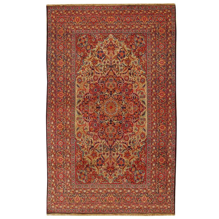 Lavar Kirman-Teppich aus dem 19. Jahrhundert