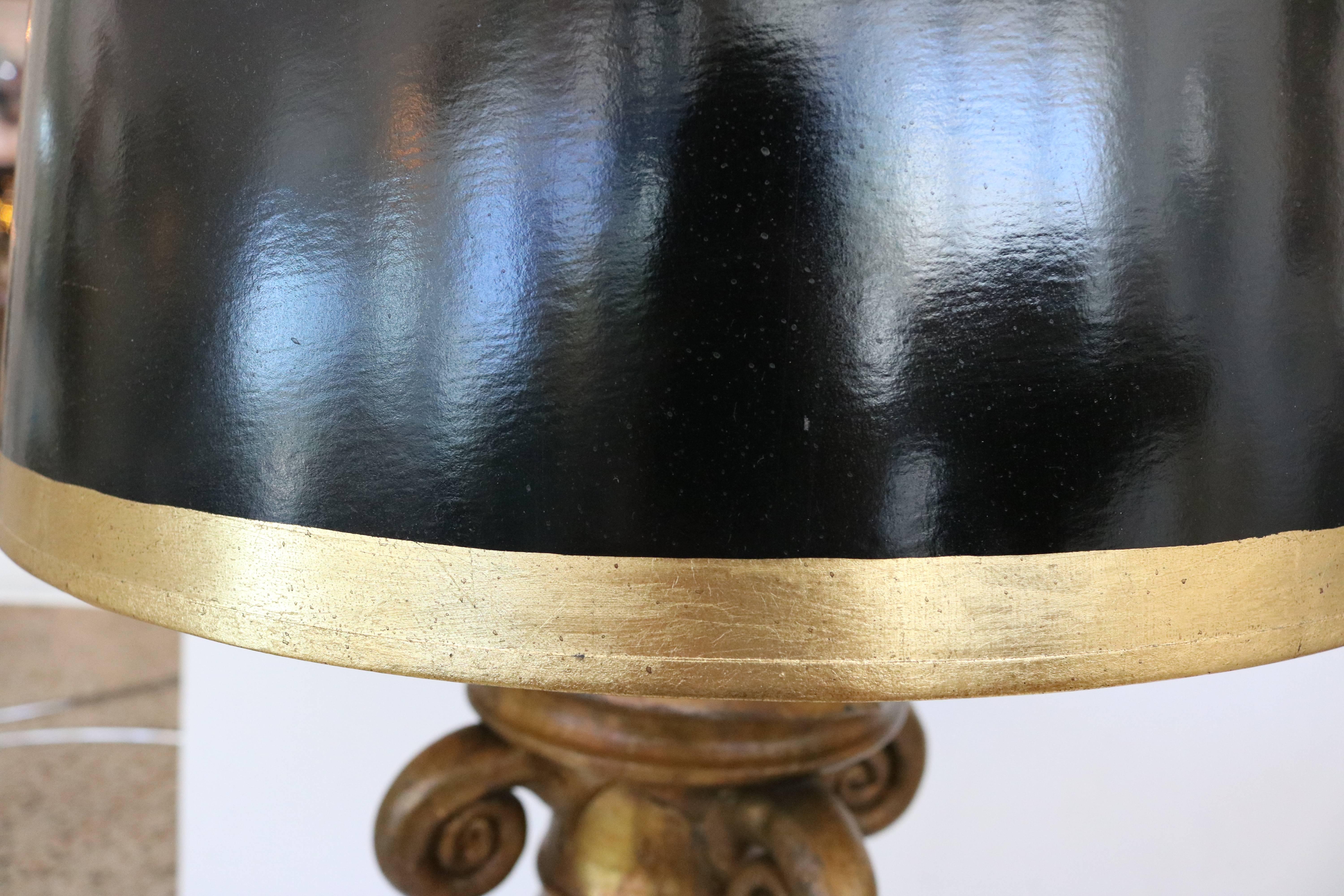 American Hollywood Regency, Table Lamp, Silver, Gold, Black by Burts Cason