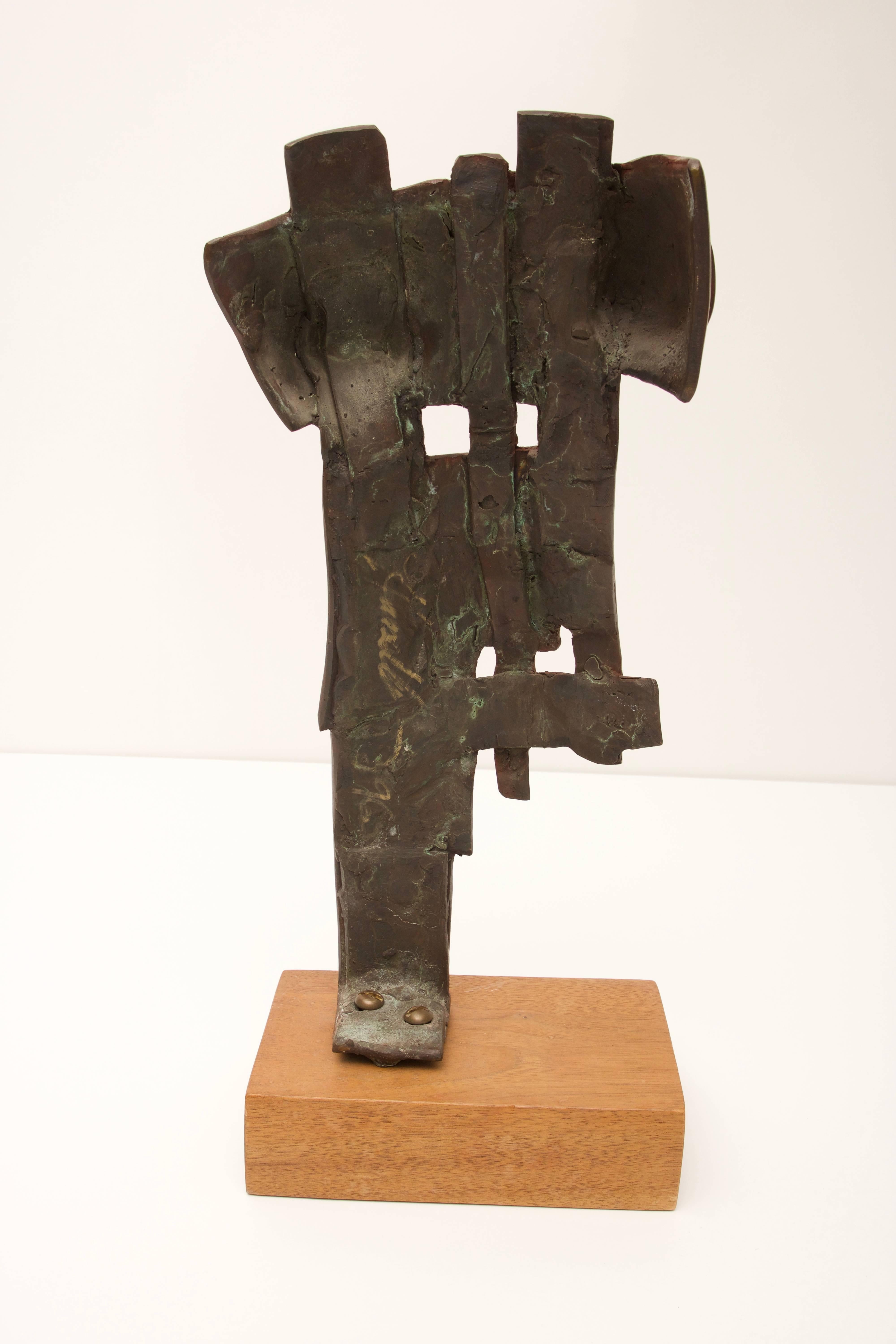 American Bronze Brutalist Sculpture Nude Female Torso