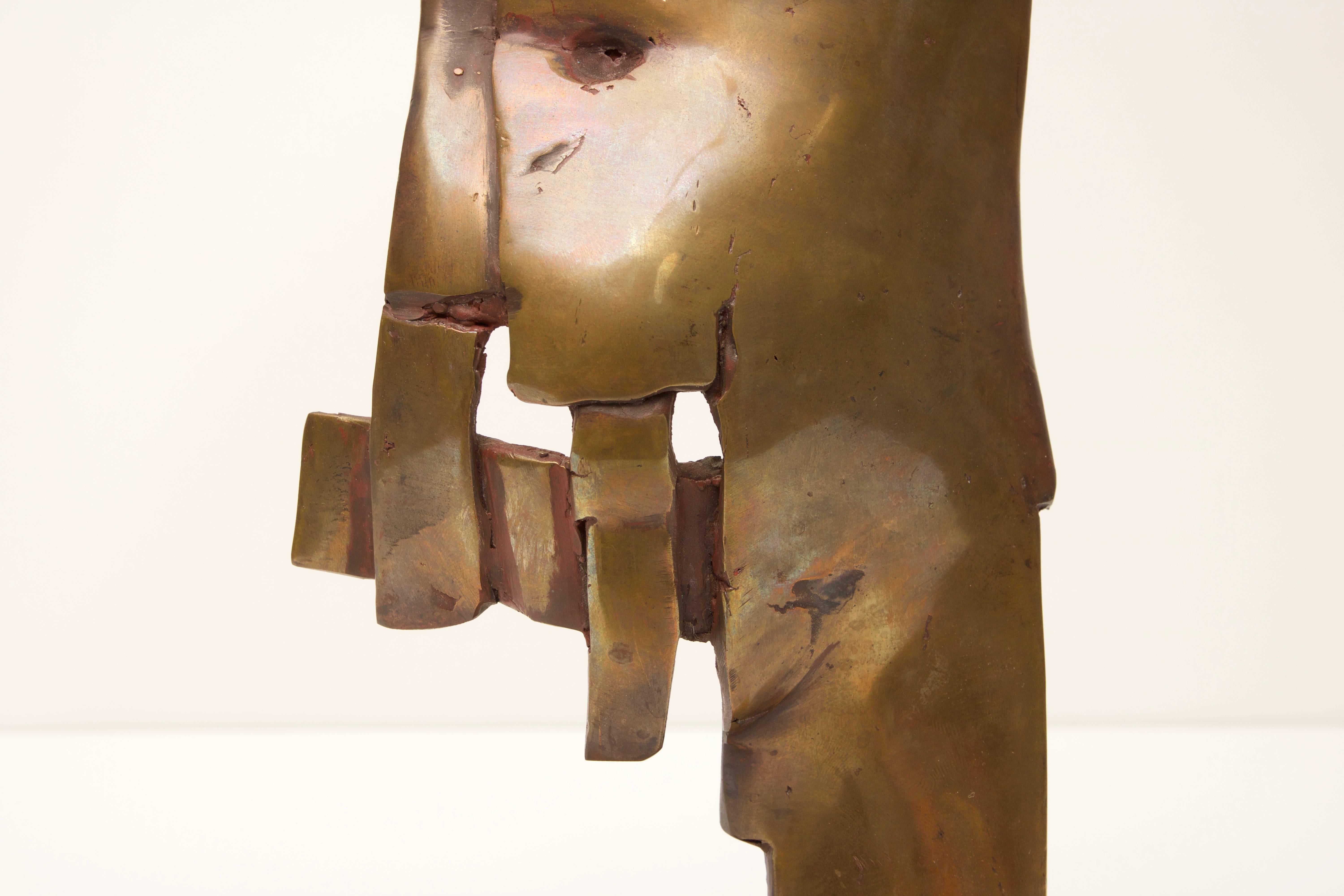 Bronze Brutalist Sculpture Nude Female Torso 1