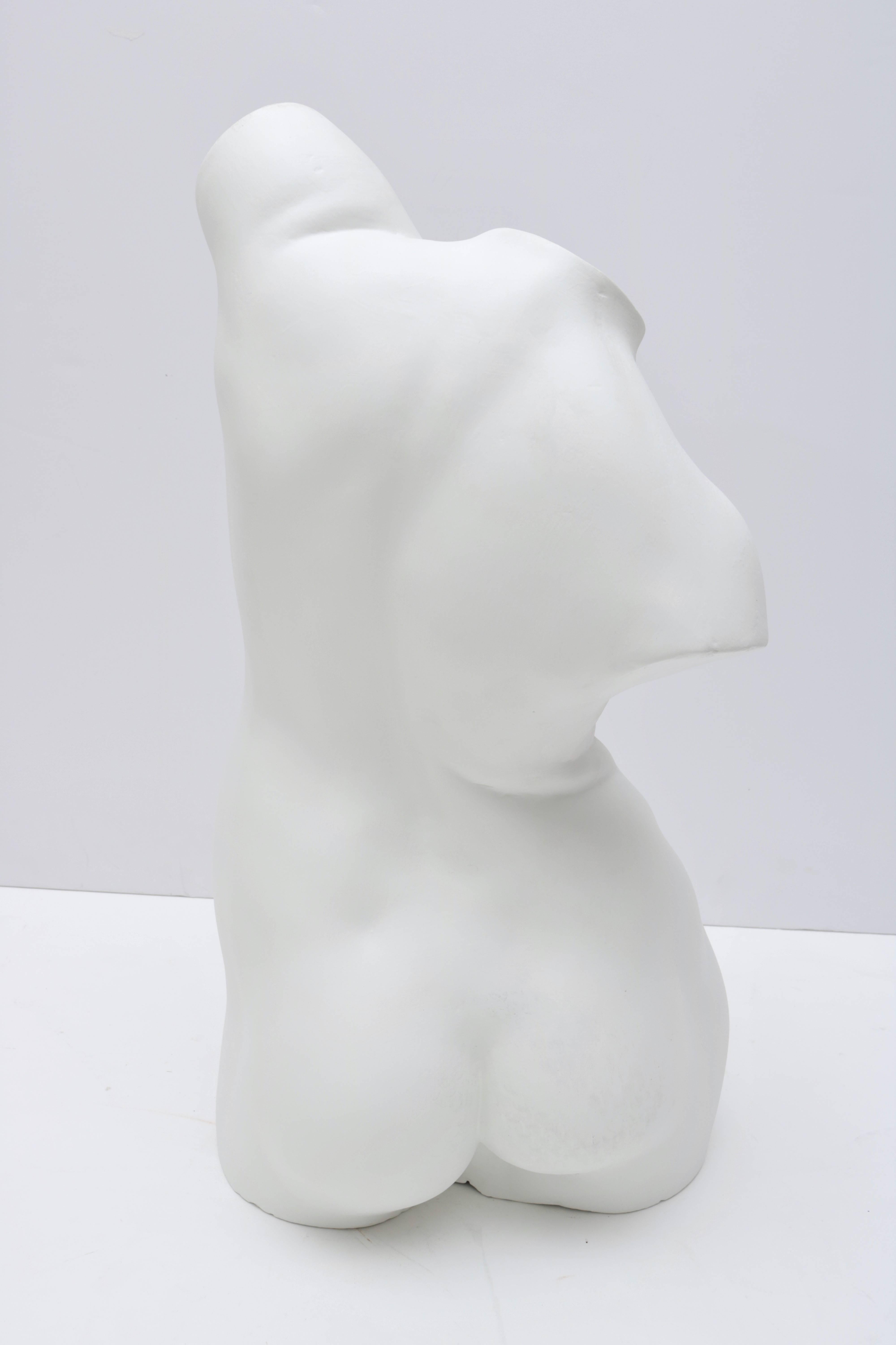 large Scale Nude Female Torso Sculpture in Cast Plaster 2
