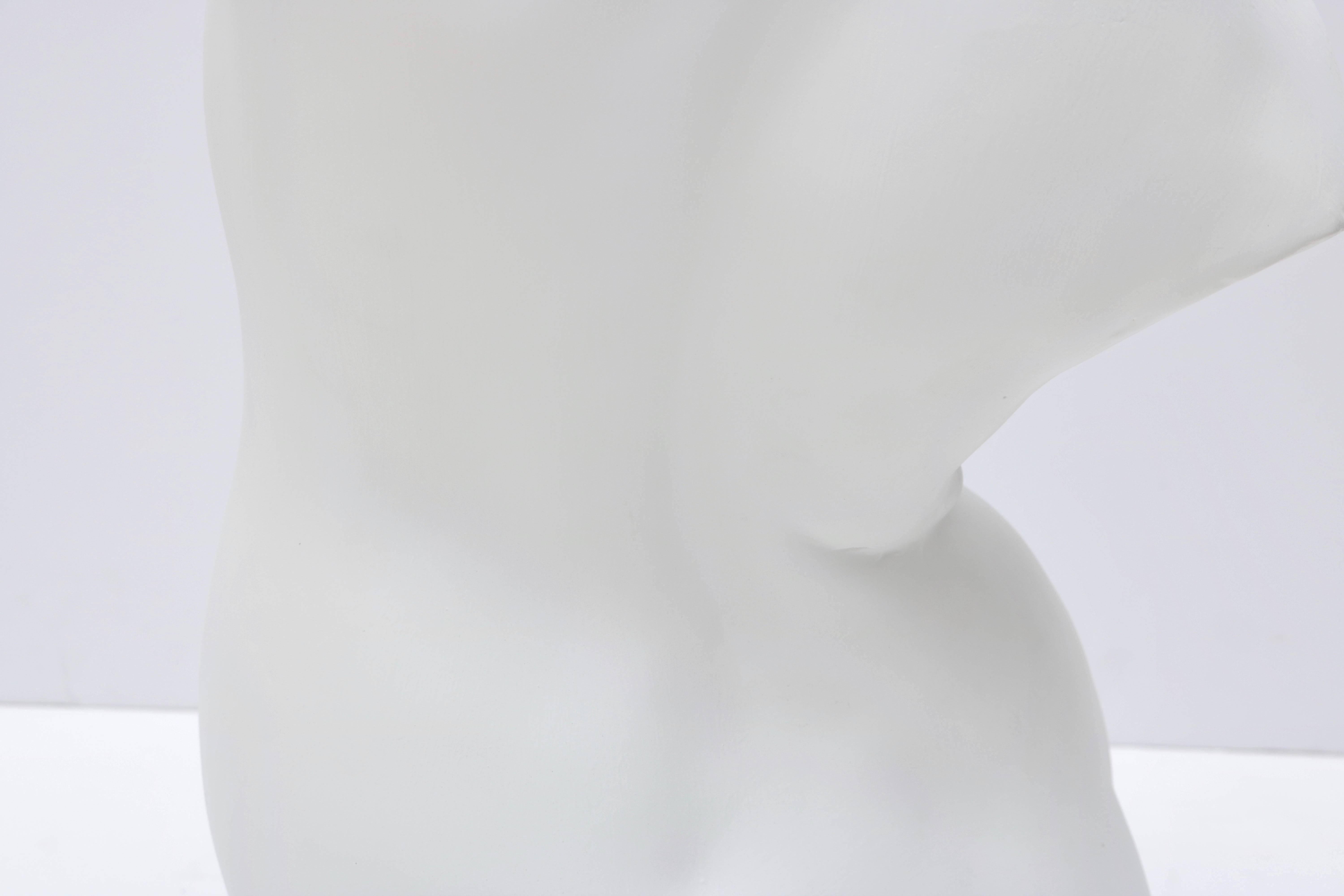 large Scale Nude Female Torso Sculpture in Cast Plaster In Excellent Condition In West Palm Beach, FL