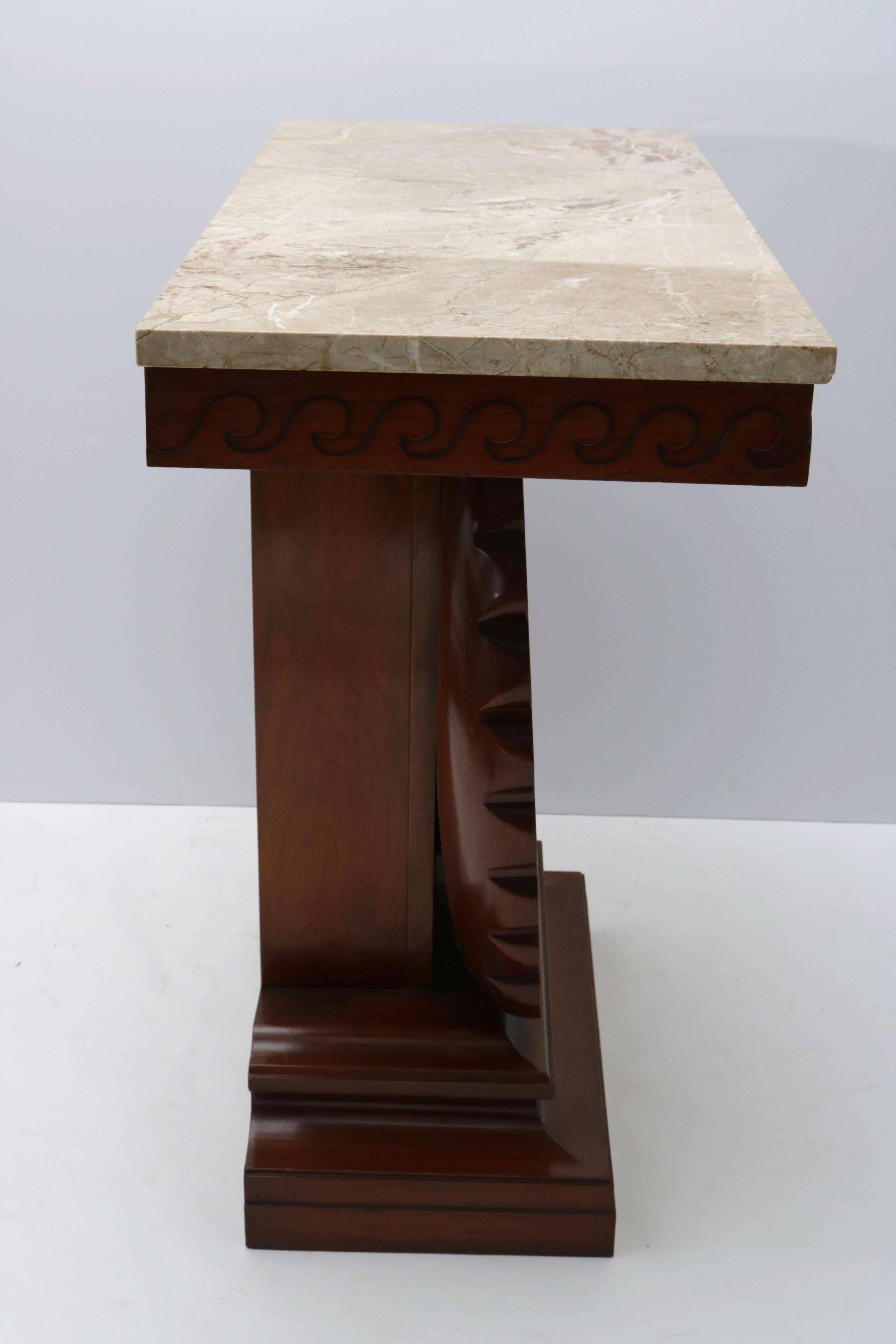 20th Century Shell Motif Mahogany Console Table by Edward Wormley for Dunbar Furniture