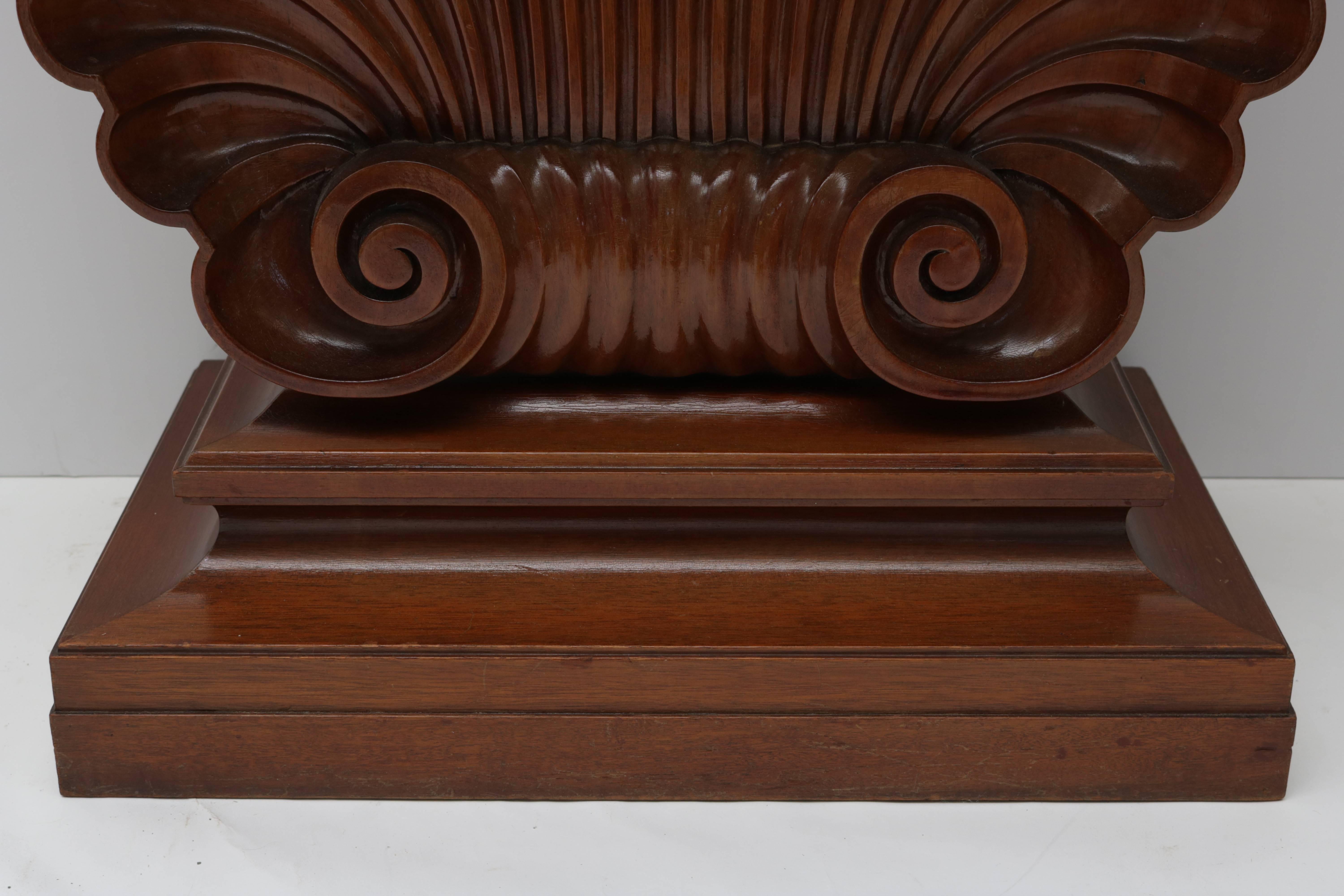 Regency Revival Shell Motif Mahogany Console Table by Edward Wormley for Dunbar Furniture