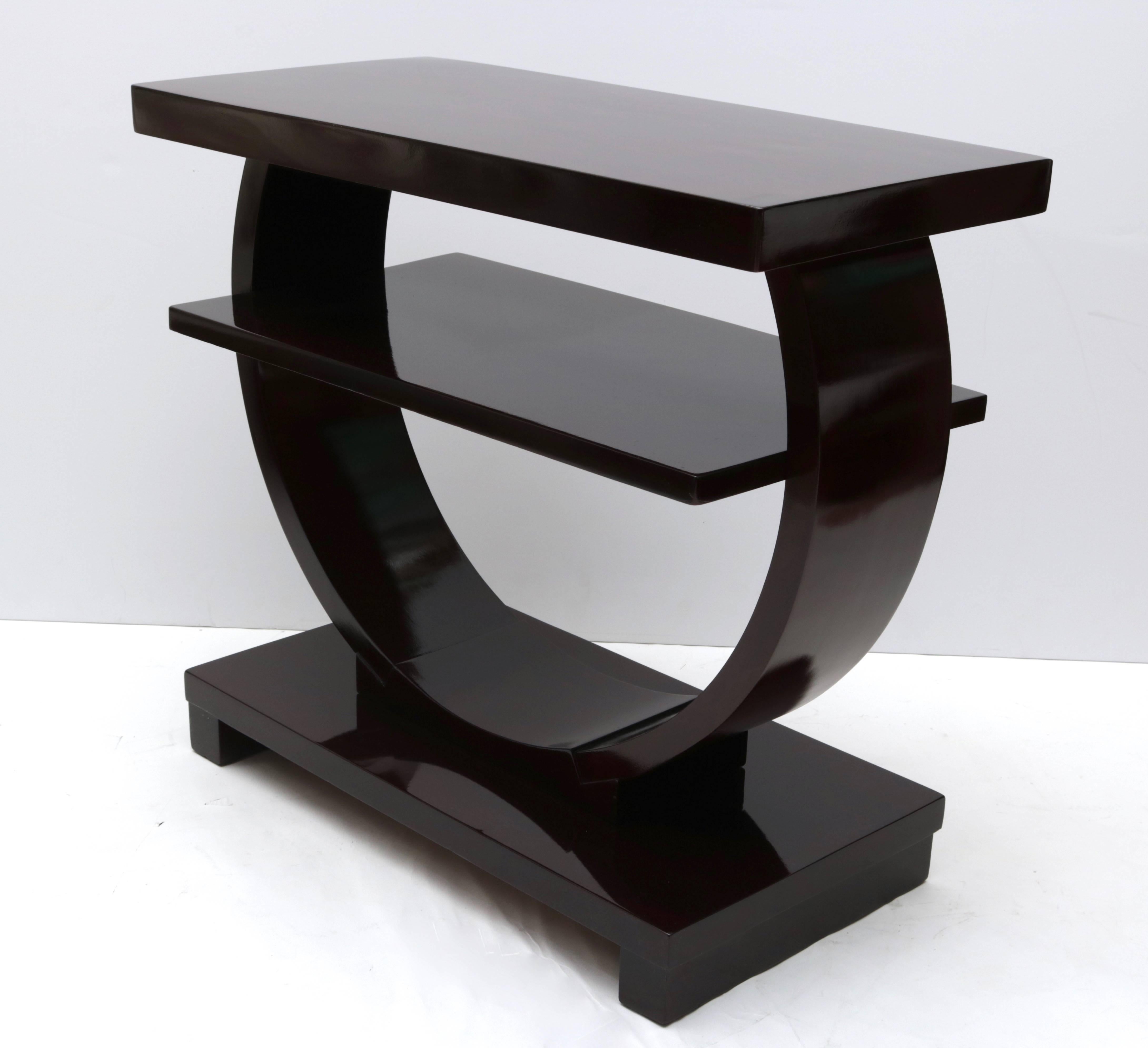 Pair of Art Deco Mahogany Wood Side Table by Brown Saltman 1