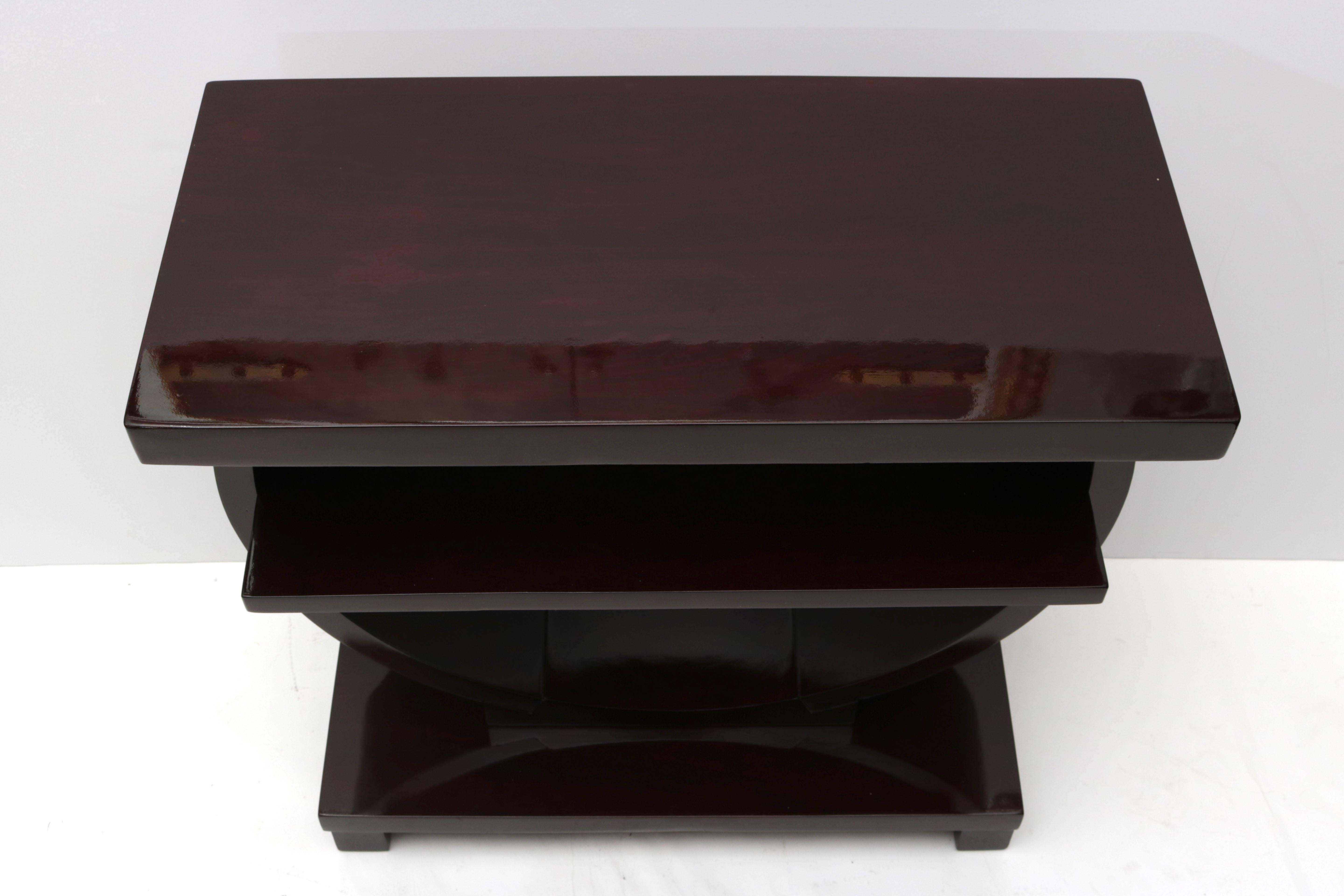 American Pair of Art Deco Mahogany Wood Side Table by Brown Saltman