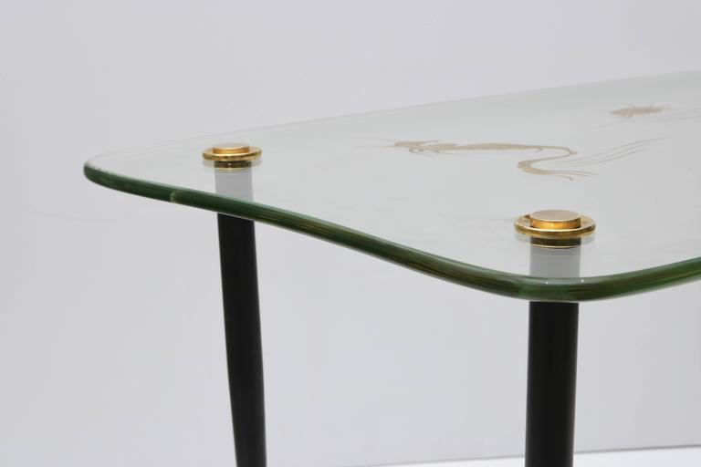 Etched Glass Coffee Table / Rectangular brass and glass coffee table | Coffee Tables ... - Italian coffee table with etched glass and brass base, 1960s.
