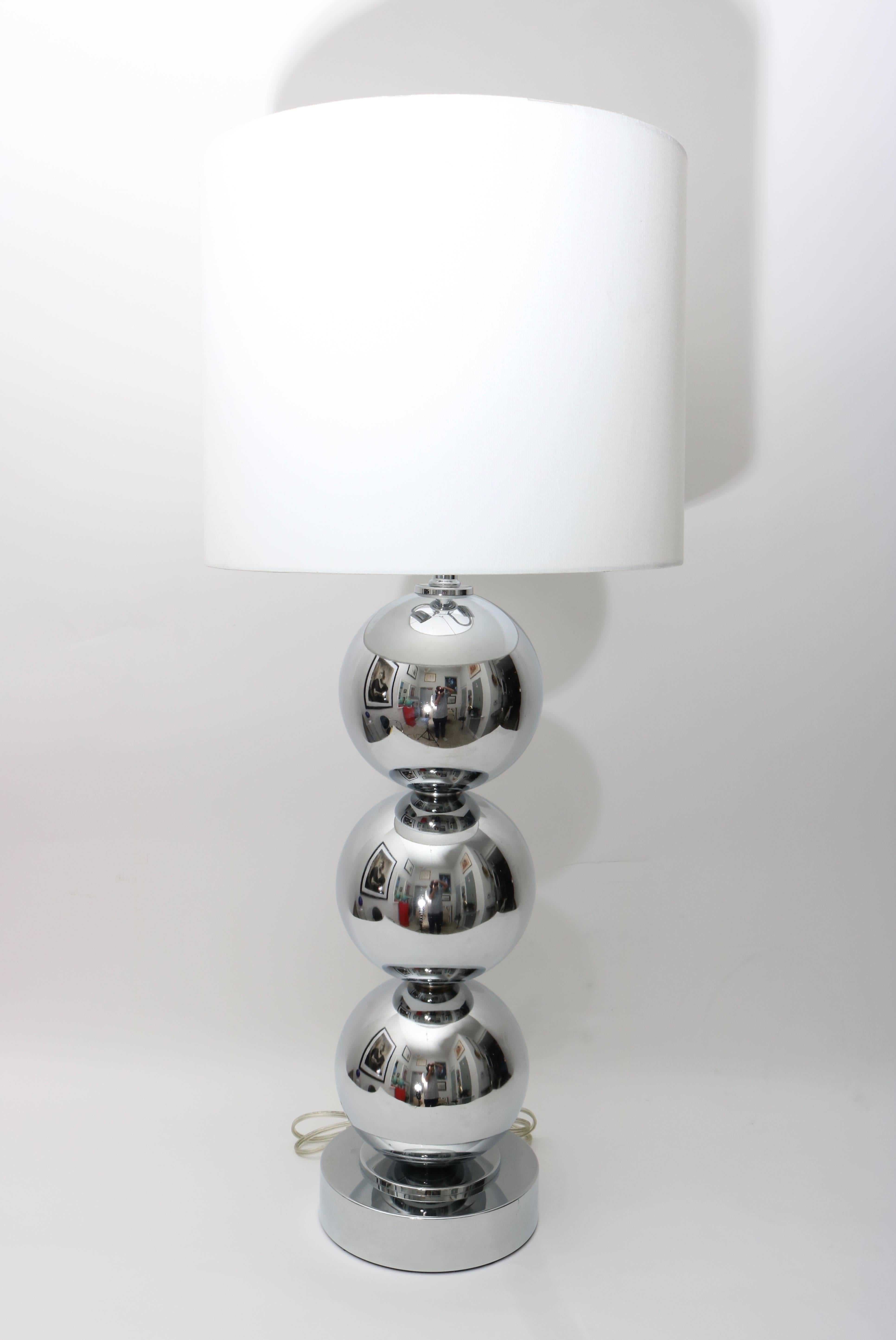 Pair of Gaetono Sciolari Style Polished Chrome Table Lamps 1