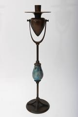 Pair of Candlesticks, Louis C. Tiffany Furnaces Inc, Bronze and Glass