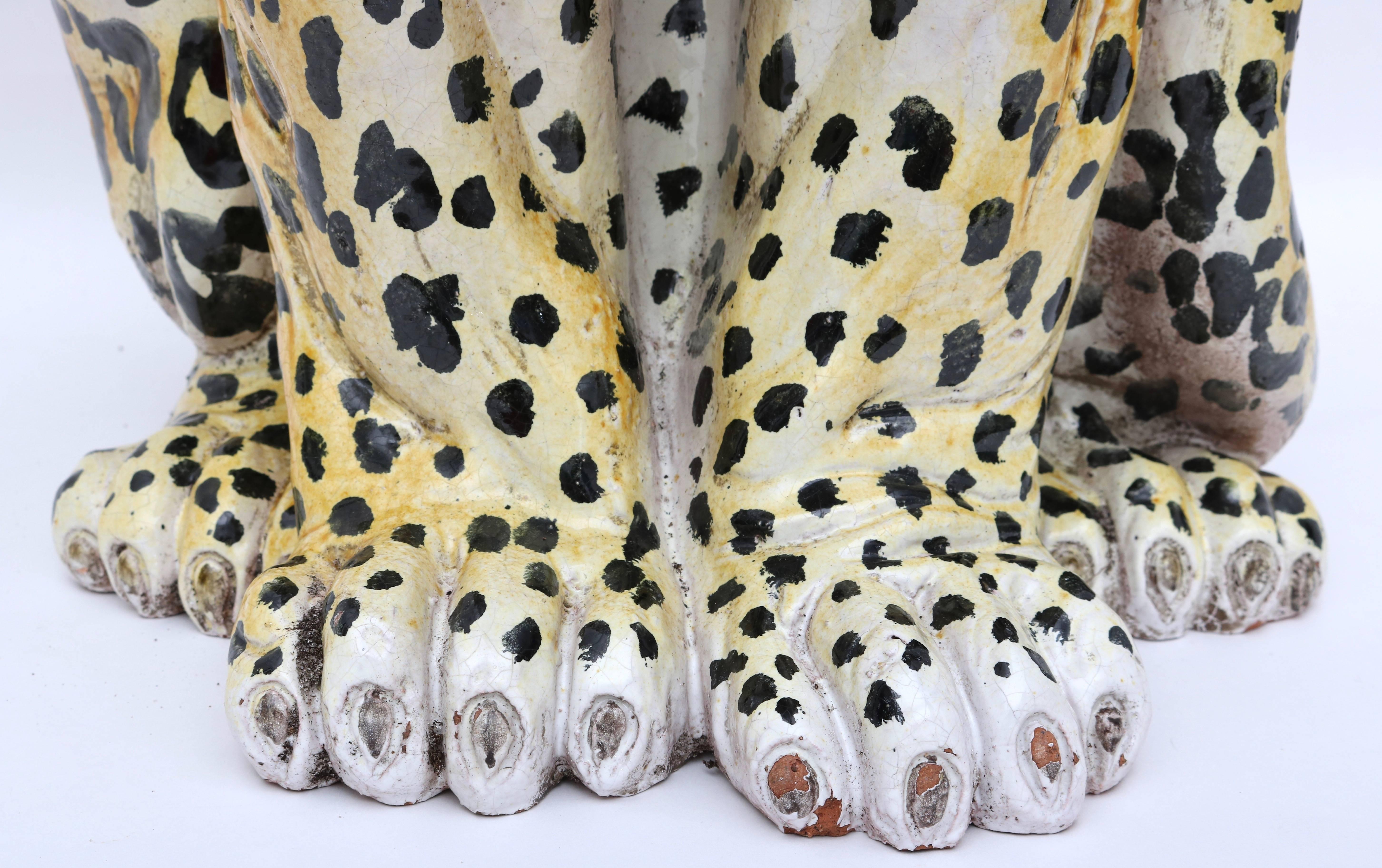 life size ceramic leopard